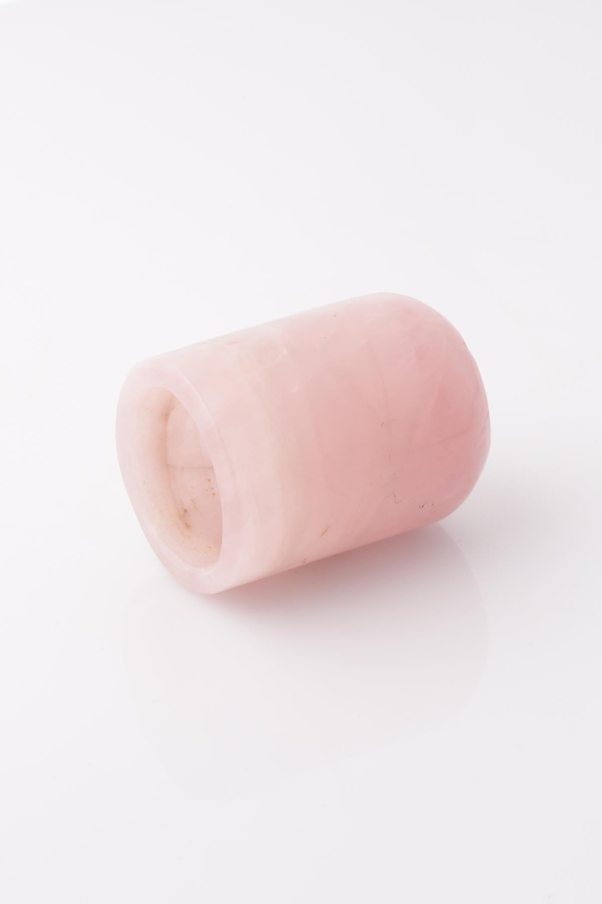 Pembe Kuvars Doğal Taş Bardak