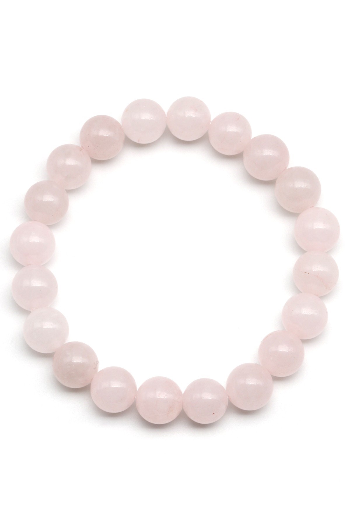 Pembe Kuvars Doğal Taş Bileklik 10 mm Küre Kesim - BLK-2206