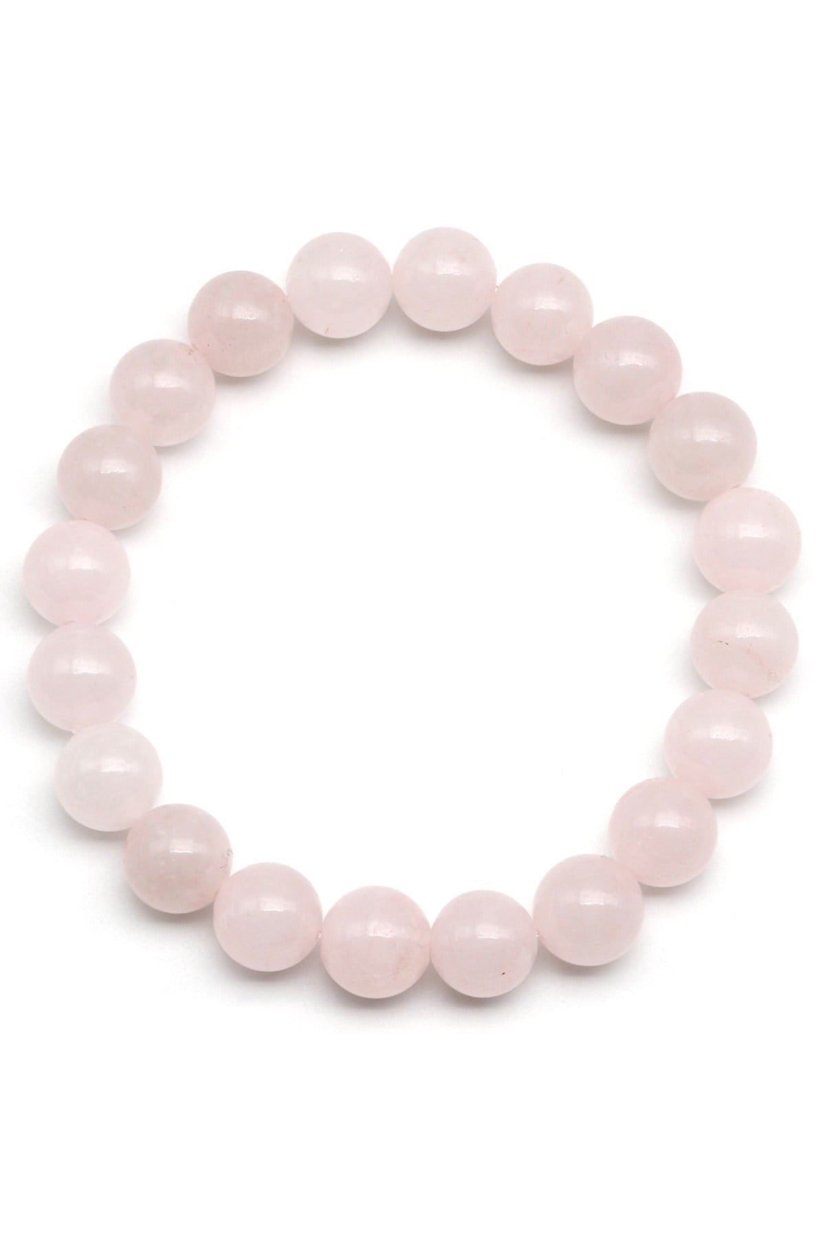 Pembe Kuvars Doğal Taş Bileklik 10 mm Küre Kesim - BLK-2206