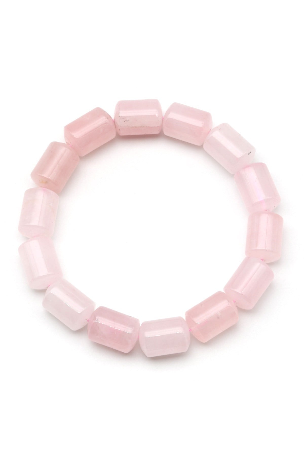 Pembe Kuvars Doğal Taş Bileklik 10 x 14 mm Özel Kesim - BLK-2438