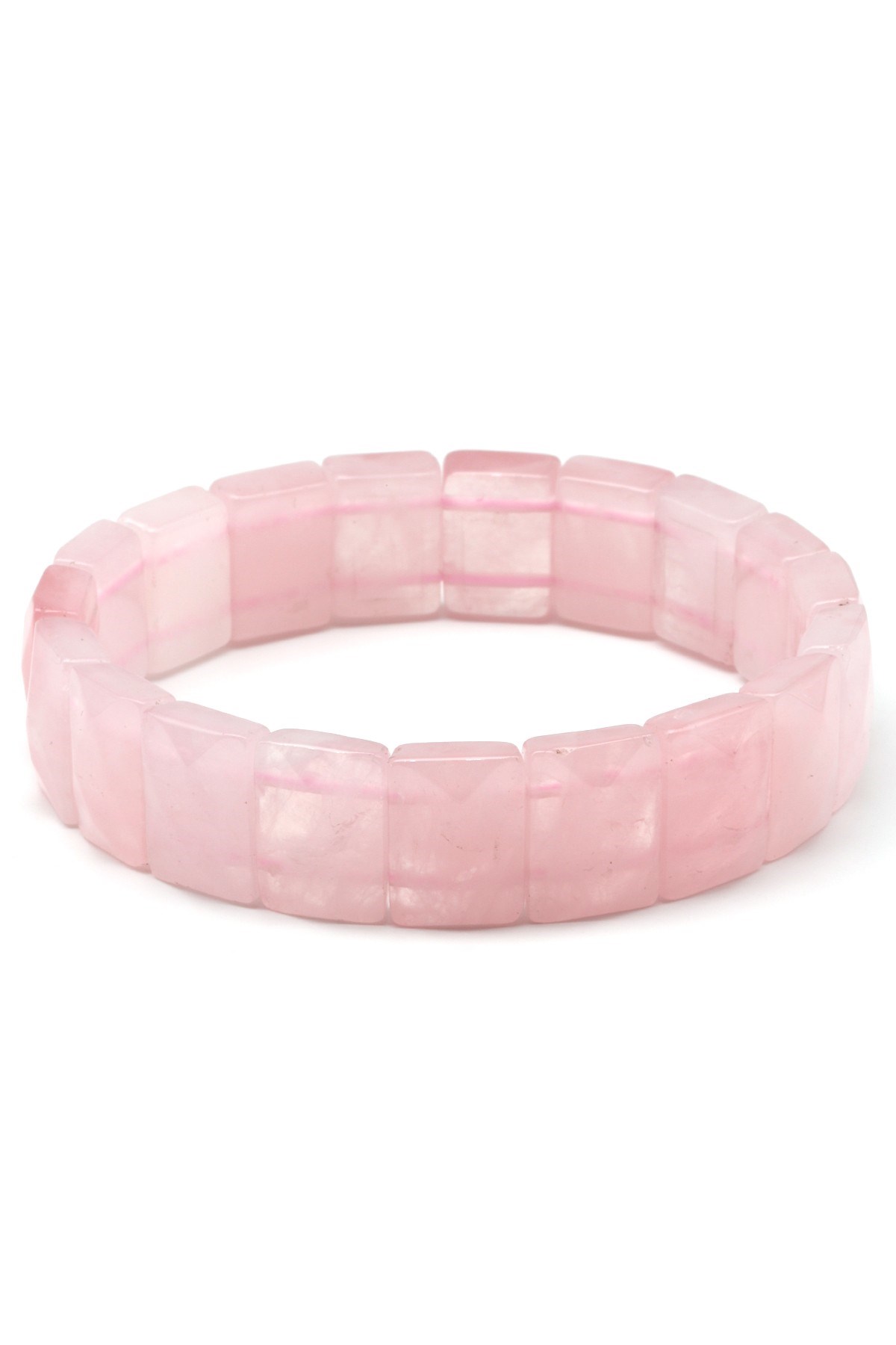 Pembe Kuvars Doğal Taş Bileklik 11 x 15 mm Özel Kesim - BLK-2412