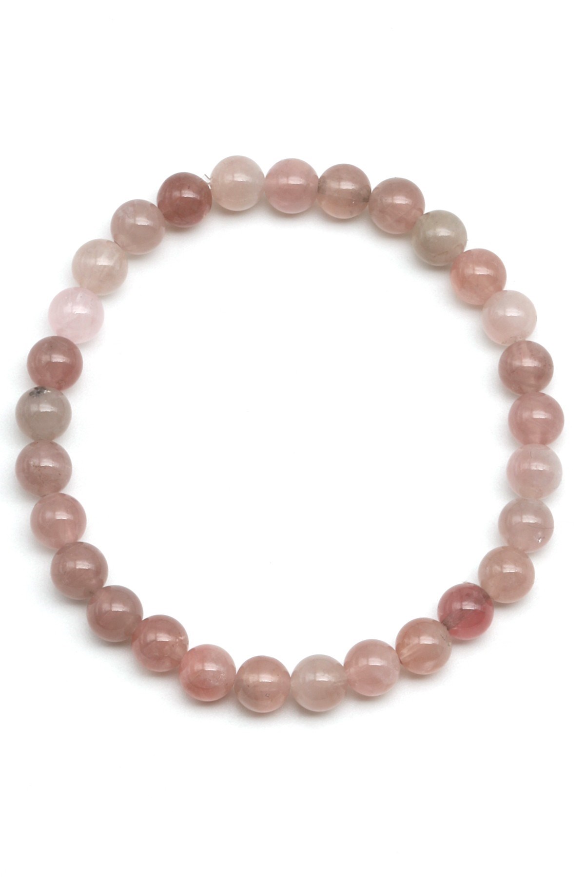 Pembe Kuvars Doğal Taş Bileklik 6 mm Küre Kesim - BLK-2255