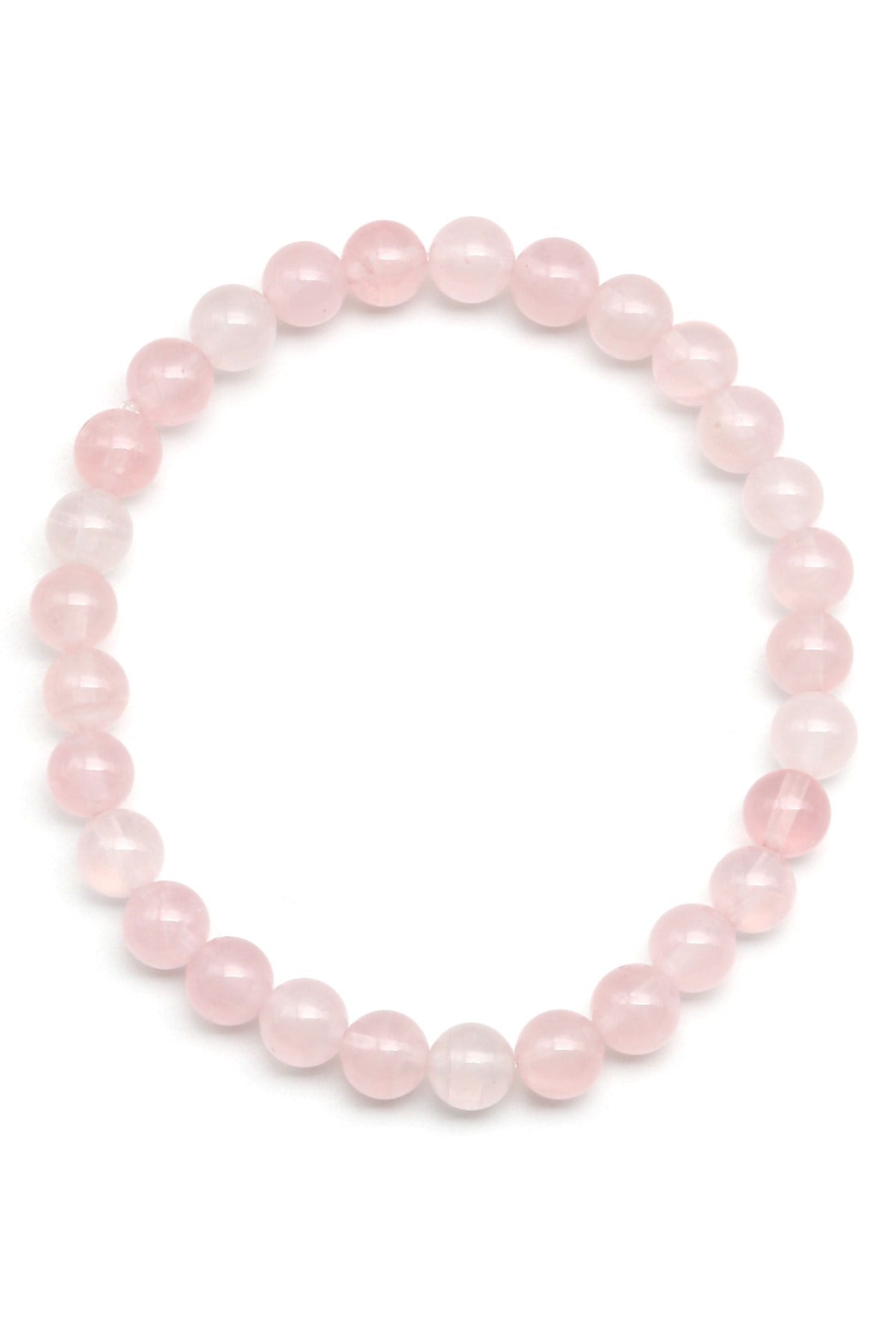 Pembe Kuvars Doğal Taş Bileklik 6 mm Küre Kesim - BLK-2314