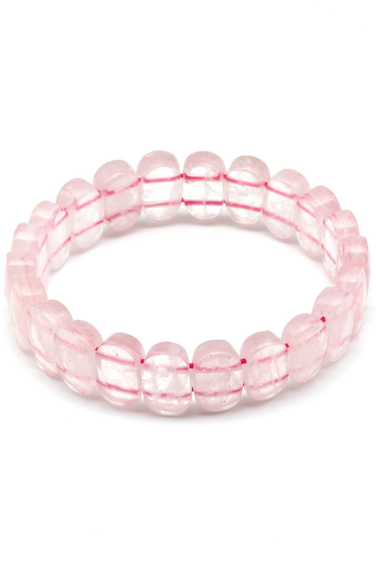 Pembe Kuvars Doğal Taş Bileklik 9 x 14 mm Özel Kesim