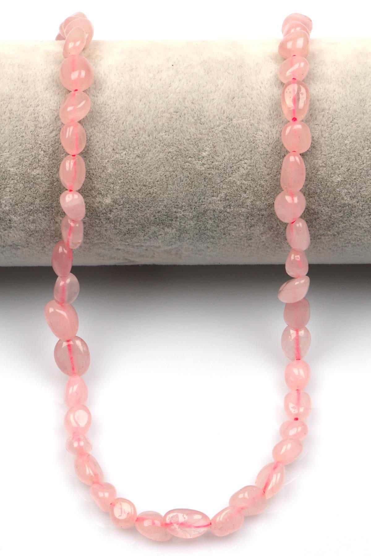 Pembe Kuvars Doğal Taş Dizi 6 x 9 mm Mercimek Kesim