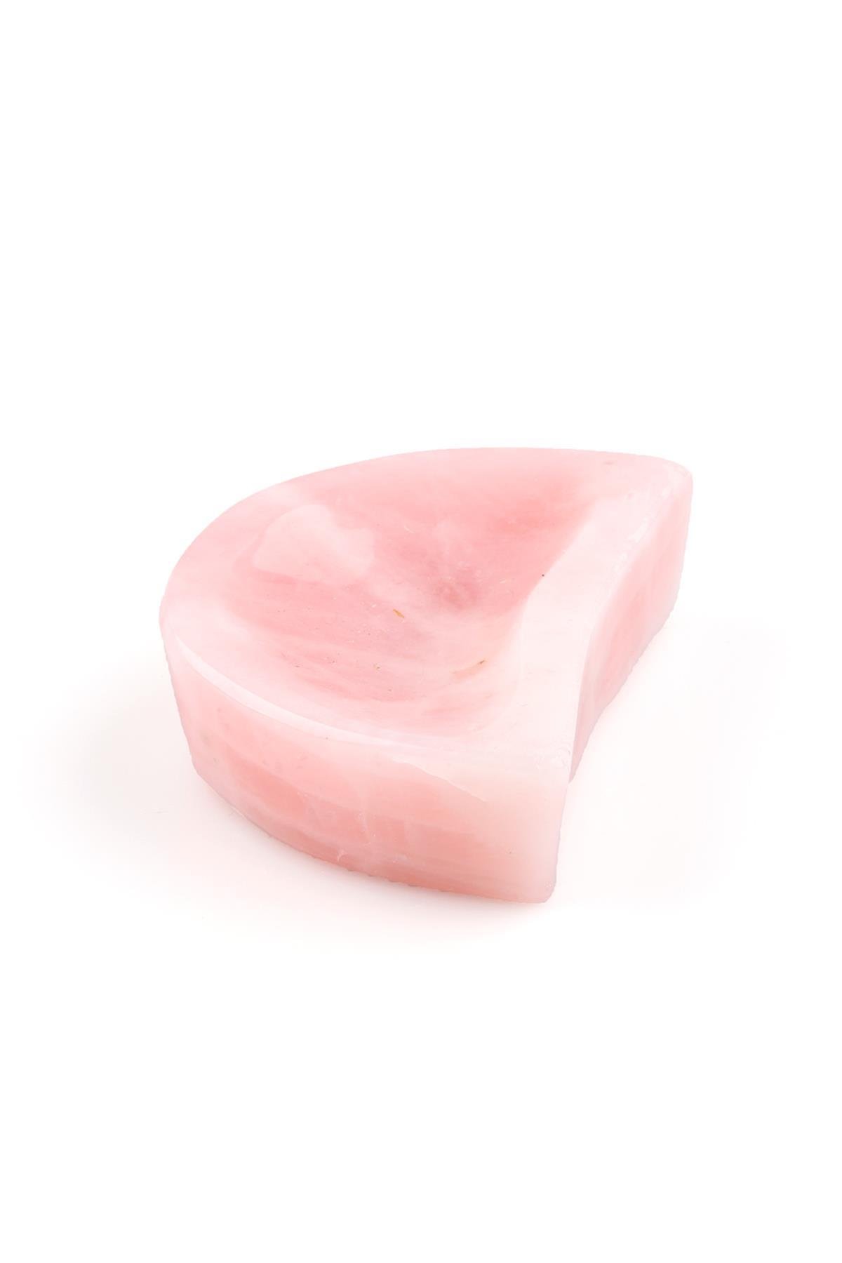 Pembe Kuvars Doğal Taş İçi Oyuk Parça