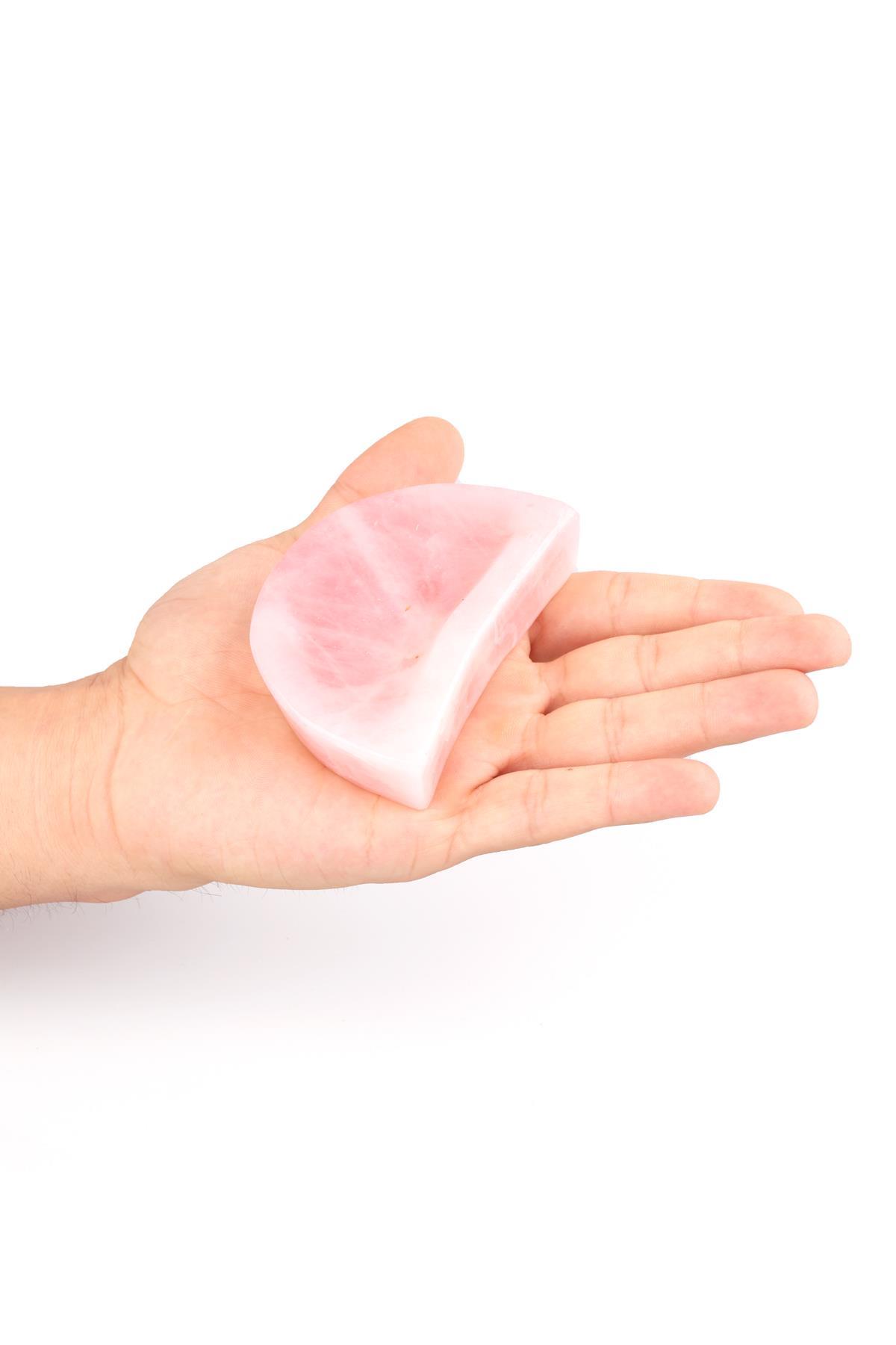 Pembe Kuvars Doğal Taş İçi Oyuk Parça