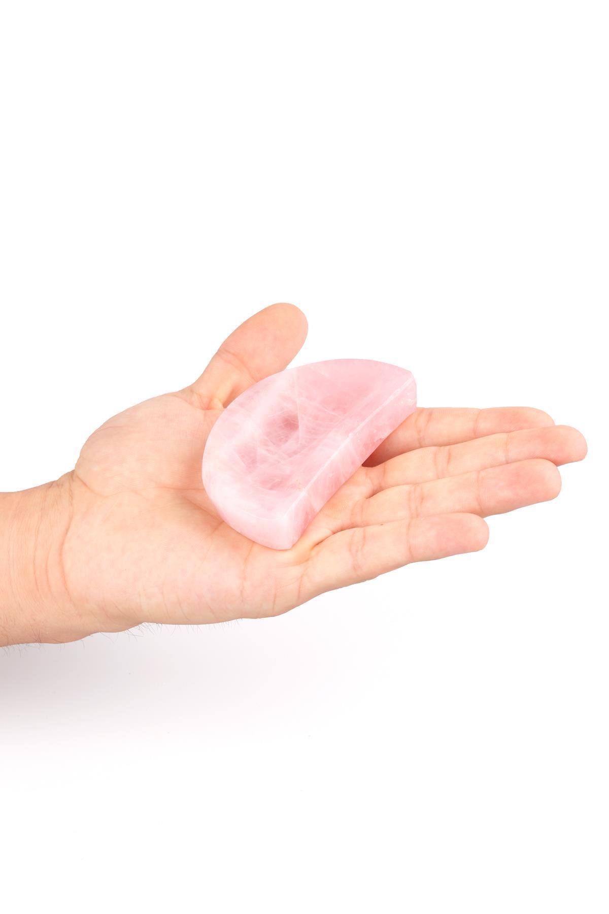 Pembe Kuvars Doğal Taş İçi Oyuk Parça