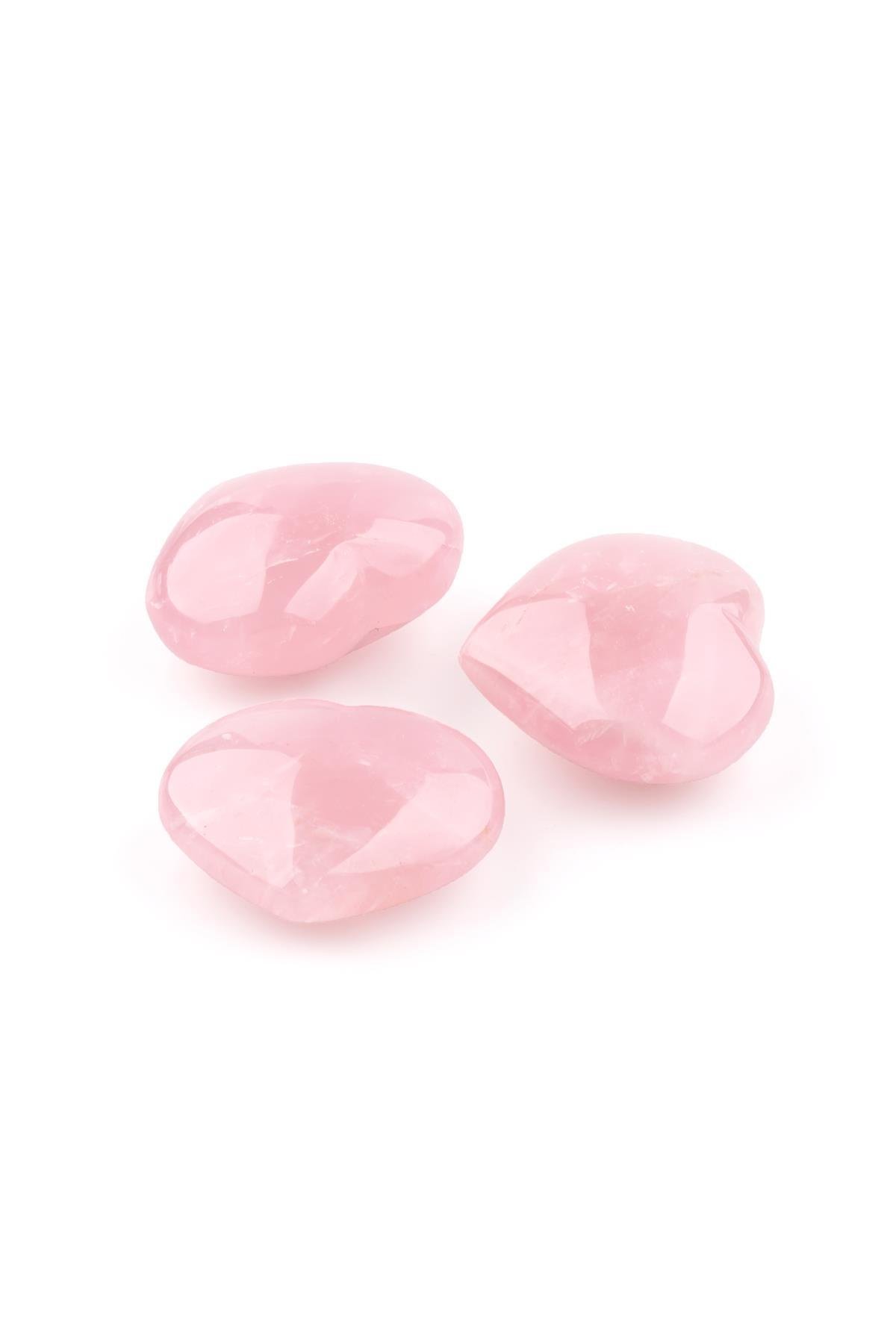 Pembe Kuvars Doğal Taş Kalp