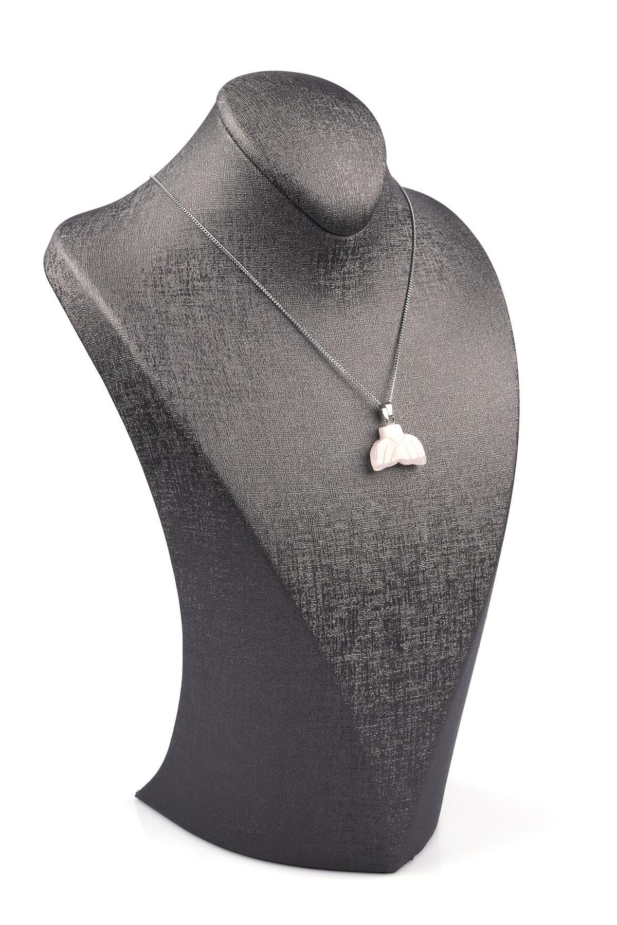 Pembe Kuvars Doğal Taş Kolye