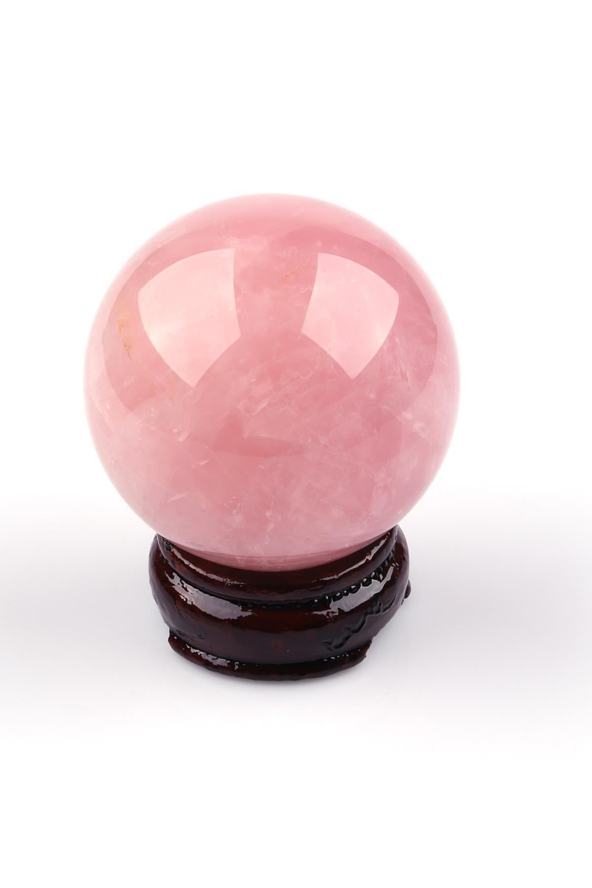 Pembe Kuvars Doğal Taş Küre