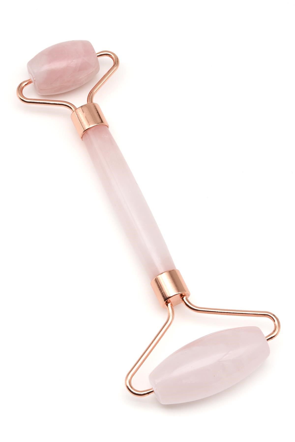 Pembe Kuvars Doğal Taş Masaj Taşı - Face Roller