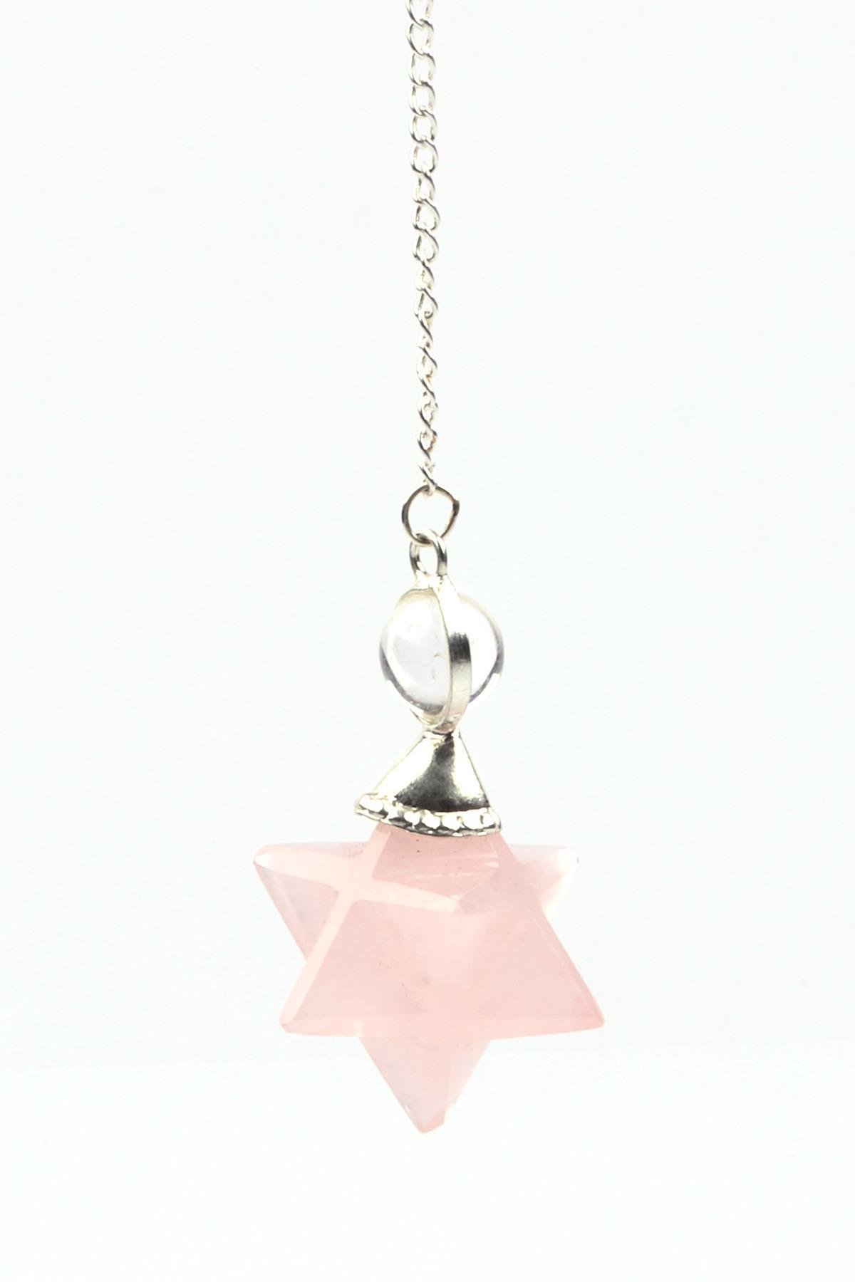 Pembe Kuvars Doğal Taş Merkaba Pandül