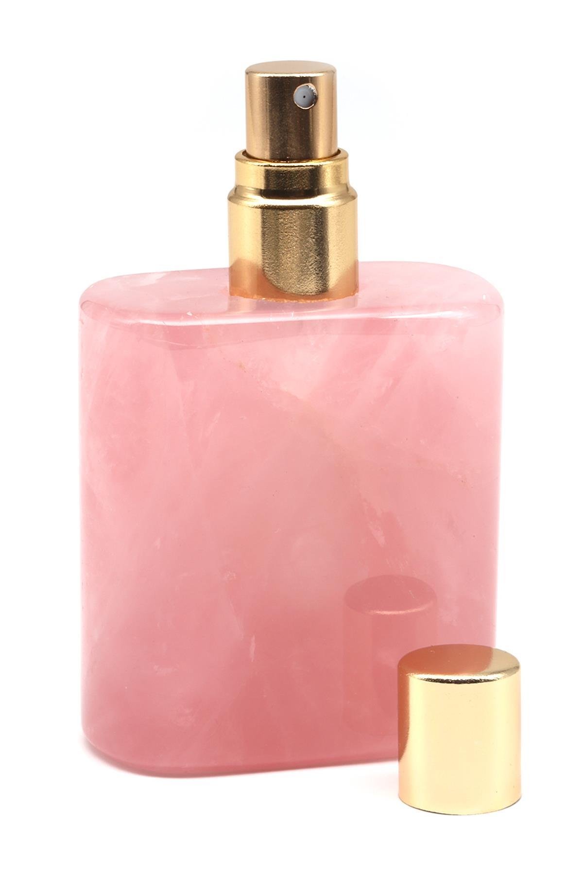 Pembe Kuvars Doğal Taş Parfüm Şişesi