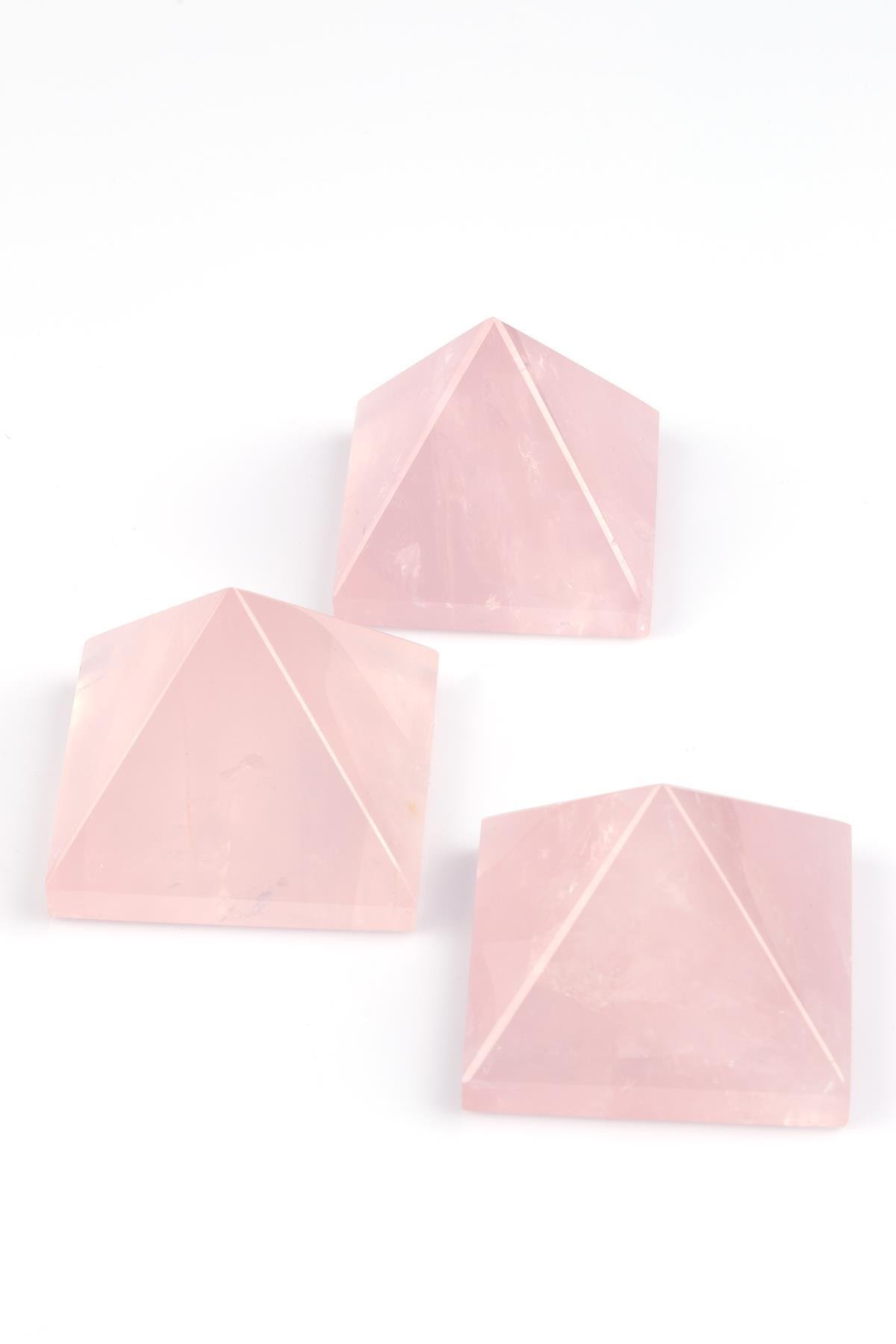 Pembe Kuvars Doğal Taş Piramit