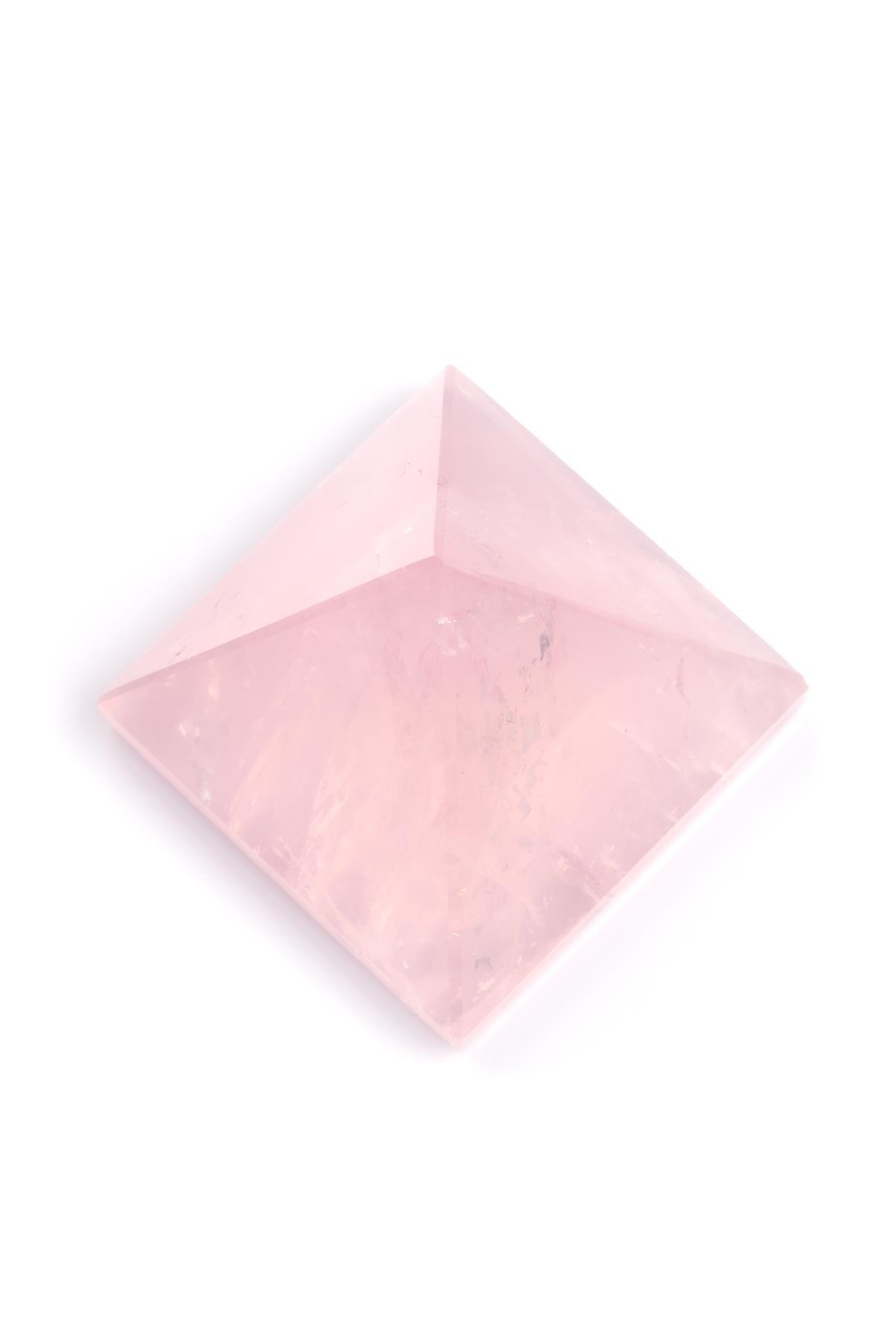 Pembe Kuvars Doğal Taş Piramit