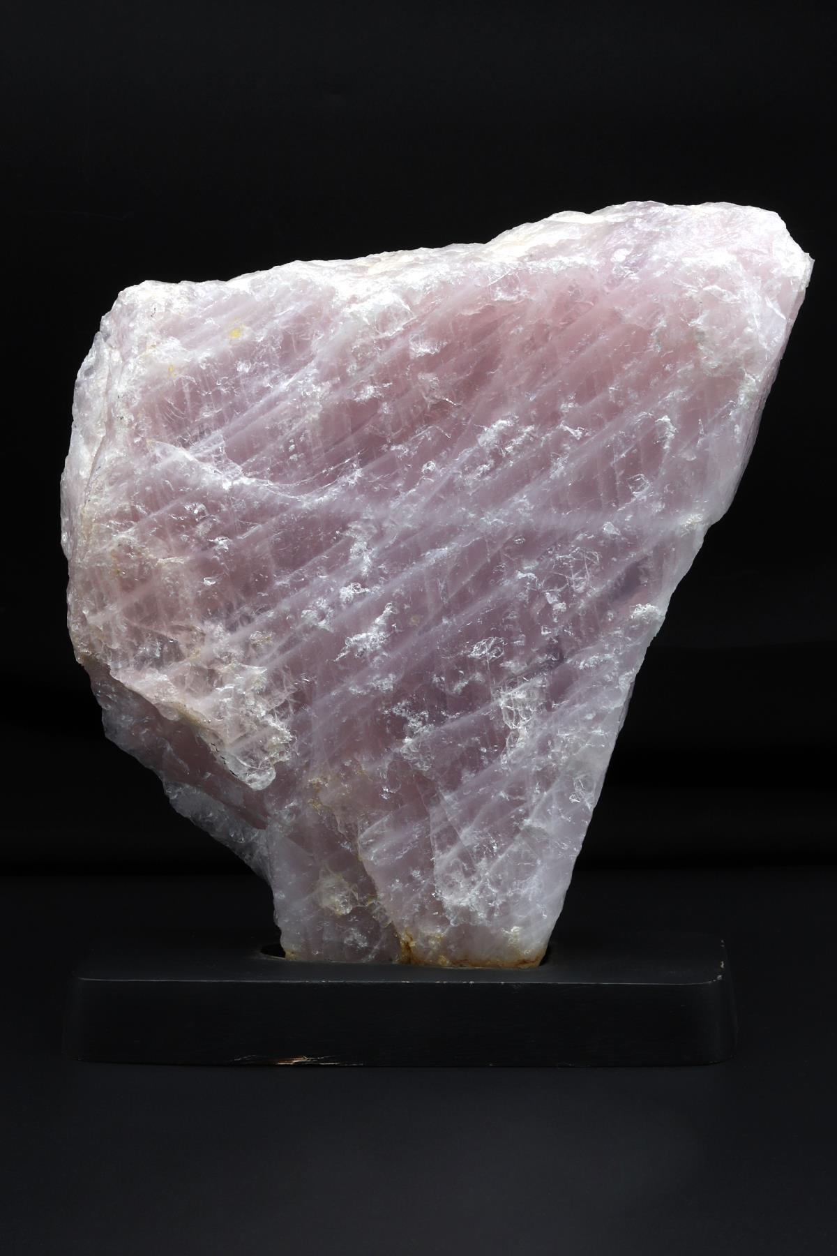 Pembe Kuvars Doğal Taş Standlı Ham Parça