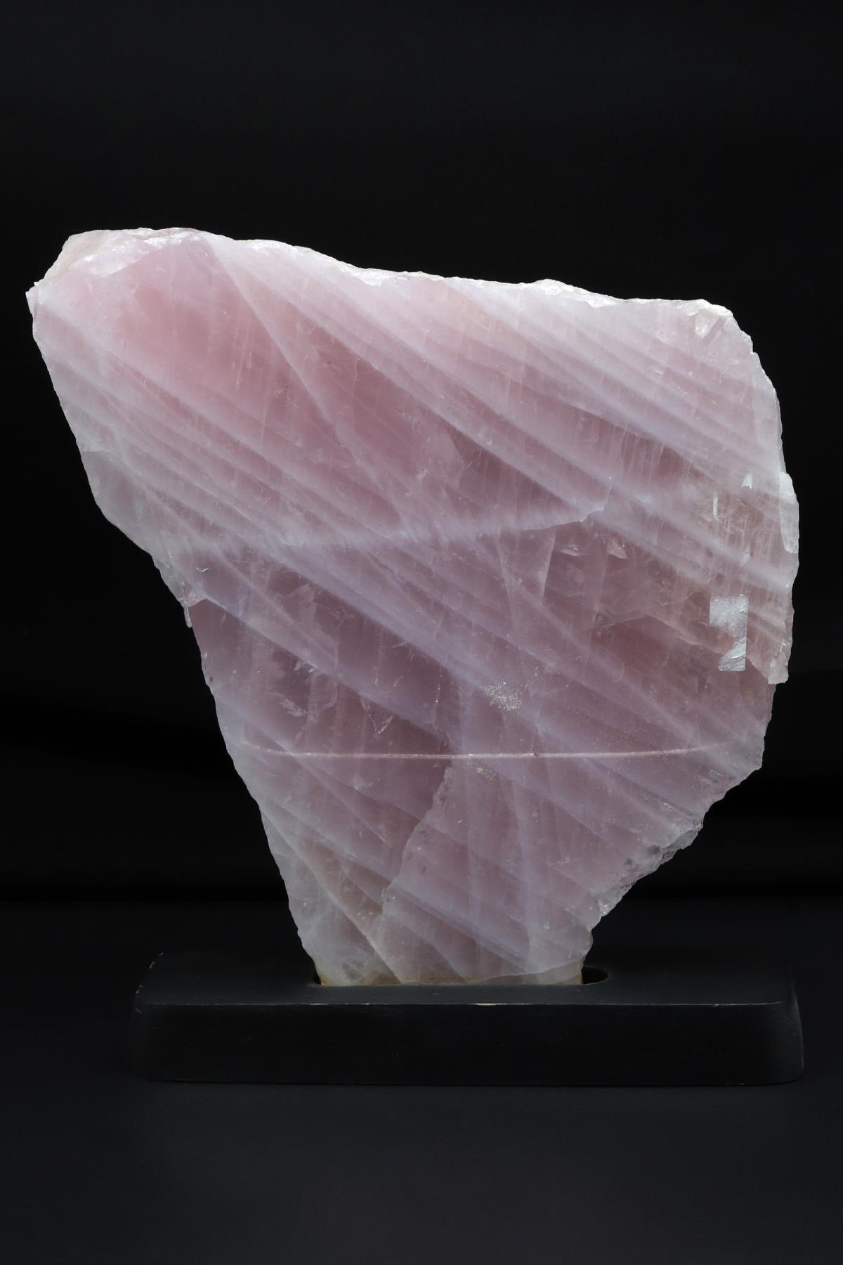 Pembe Kuvars Doğal Taş Standlı Ham Parça