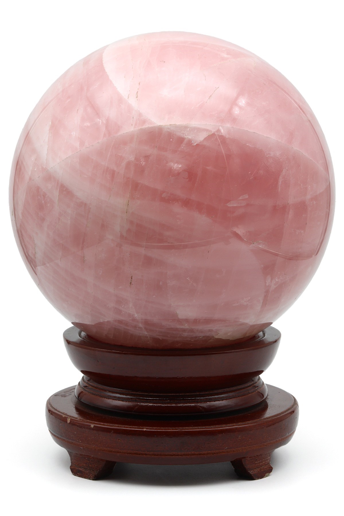 Pembe Kuvars Doğal Taş Standlı Küre - 13512 Gr.