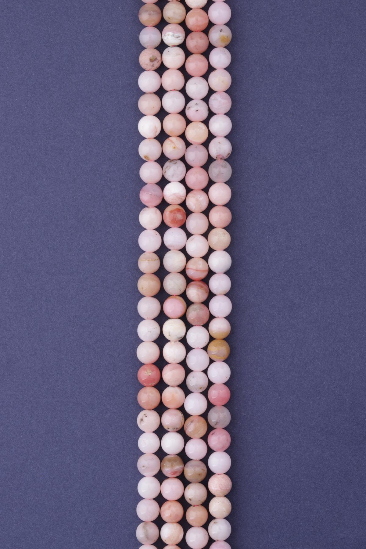 Pembe Opal Doğal Taş Dizi 8 mm Küre Kesim