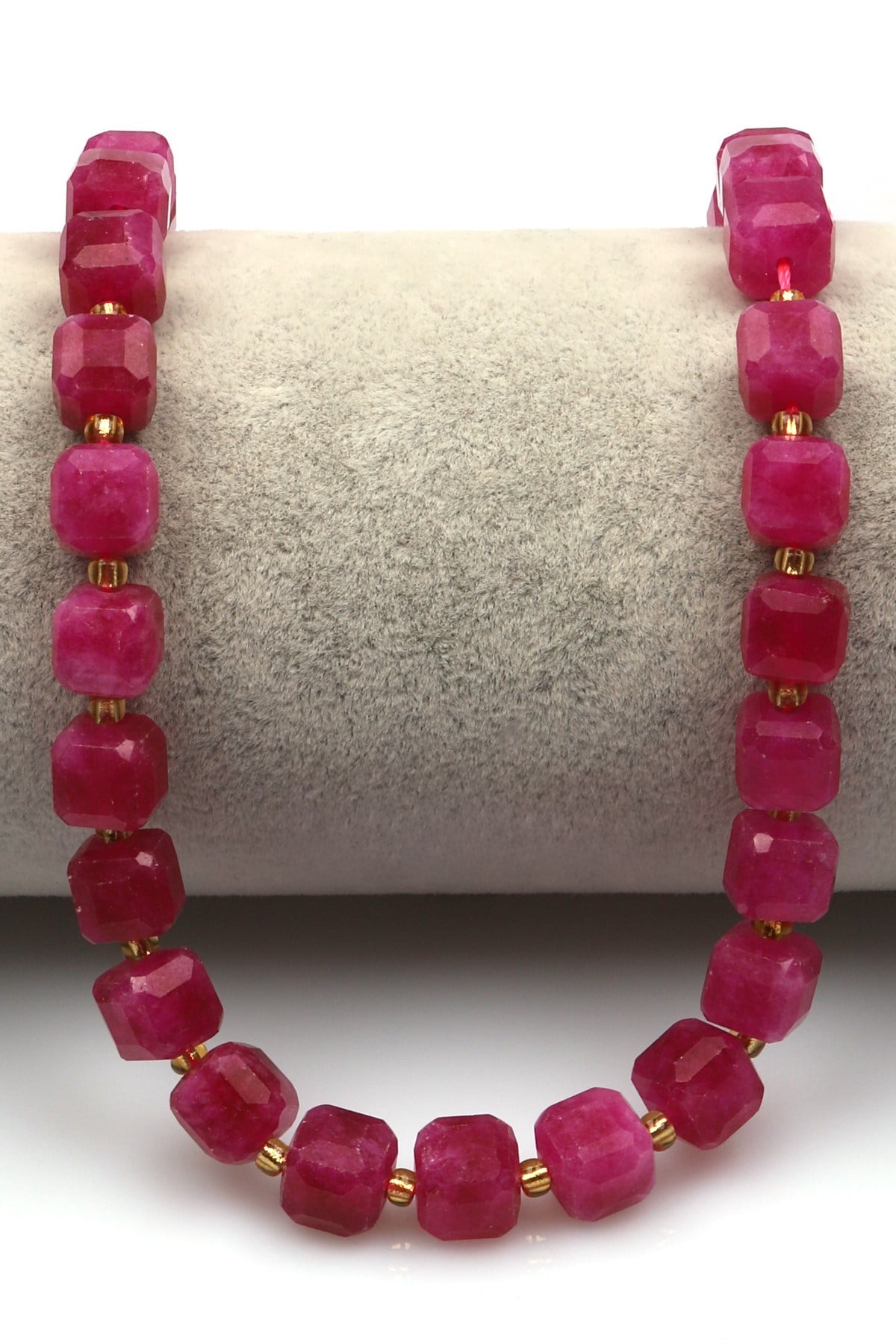 Pembe Renkli Kuvars Doğal Taş Dizi 8 mm Küp Kesim - DZ-1135