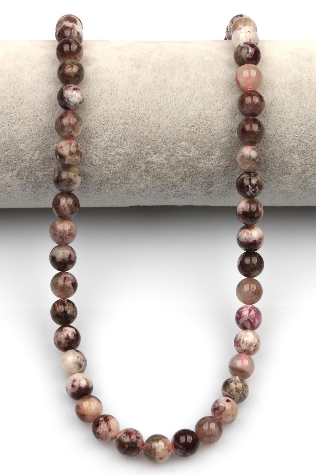 Pembe Turmalin (Rubelit) Doğaltaş Dizi 10 mm Küre Kesim