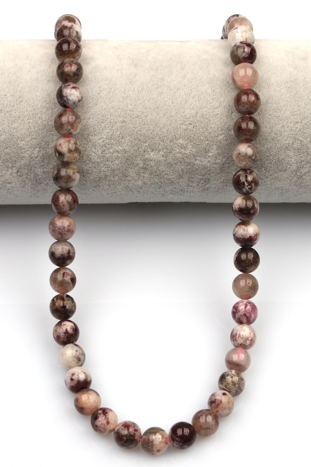 Pembe Turmalin (Rubelit) Doğaltaş Dizi 10 mm Küre Kesim