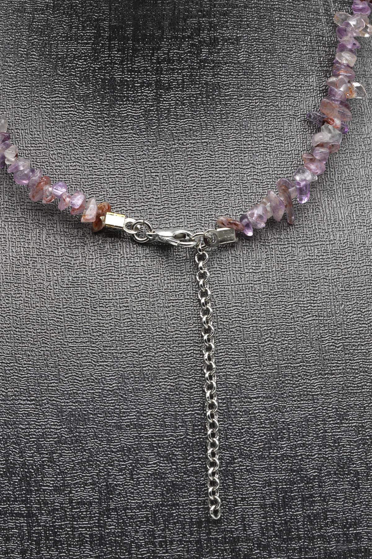 Phantom Kuvars ( Çelik Klipsli ) Doğal Taş Kırıktaş Kolye 