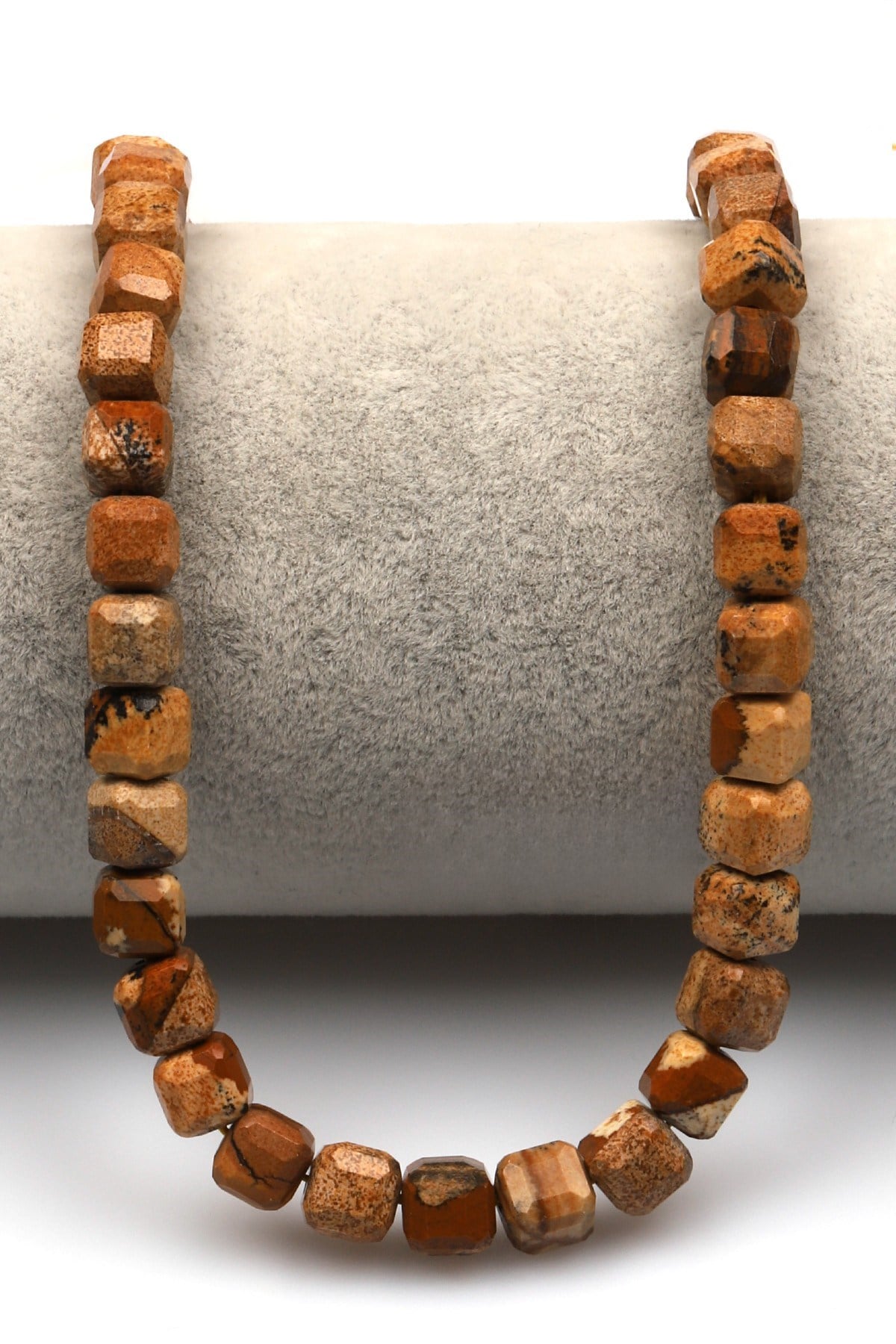 Picture Jasper Doğal Taş Dizi 6 mm Küp Kesim - DZ-1159