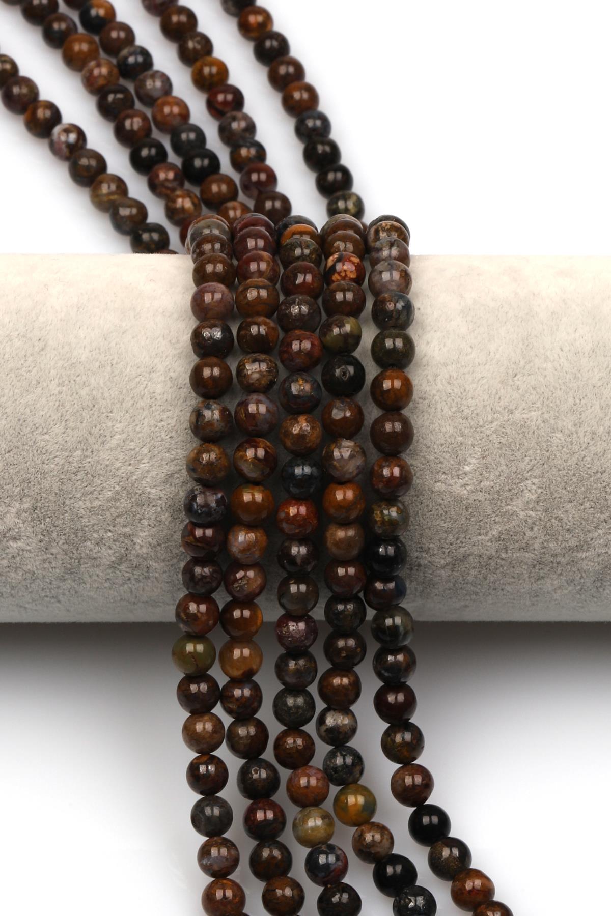 Pietersite (A Kalite) Doğal Taş Dizi 6 mm Küre Kesim