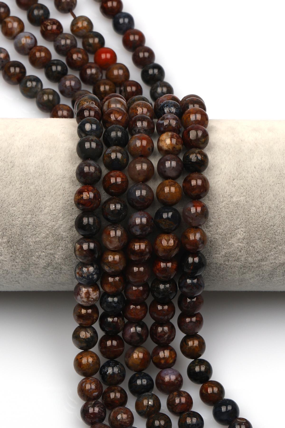 Pietersite (A Kalite) Doğal Taş Dizi 8 mm Küre Kesim