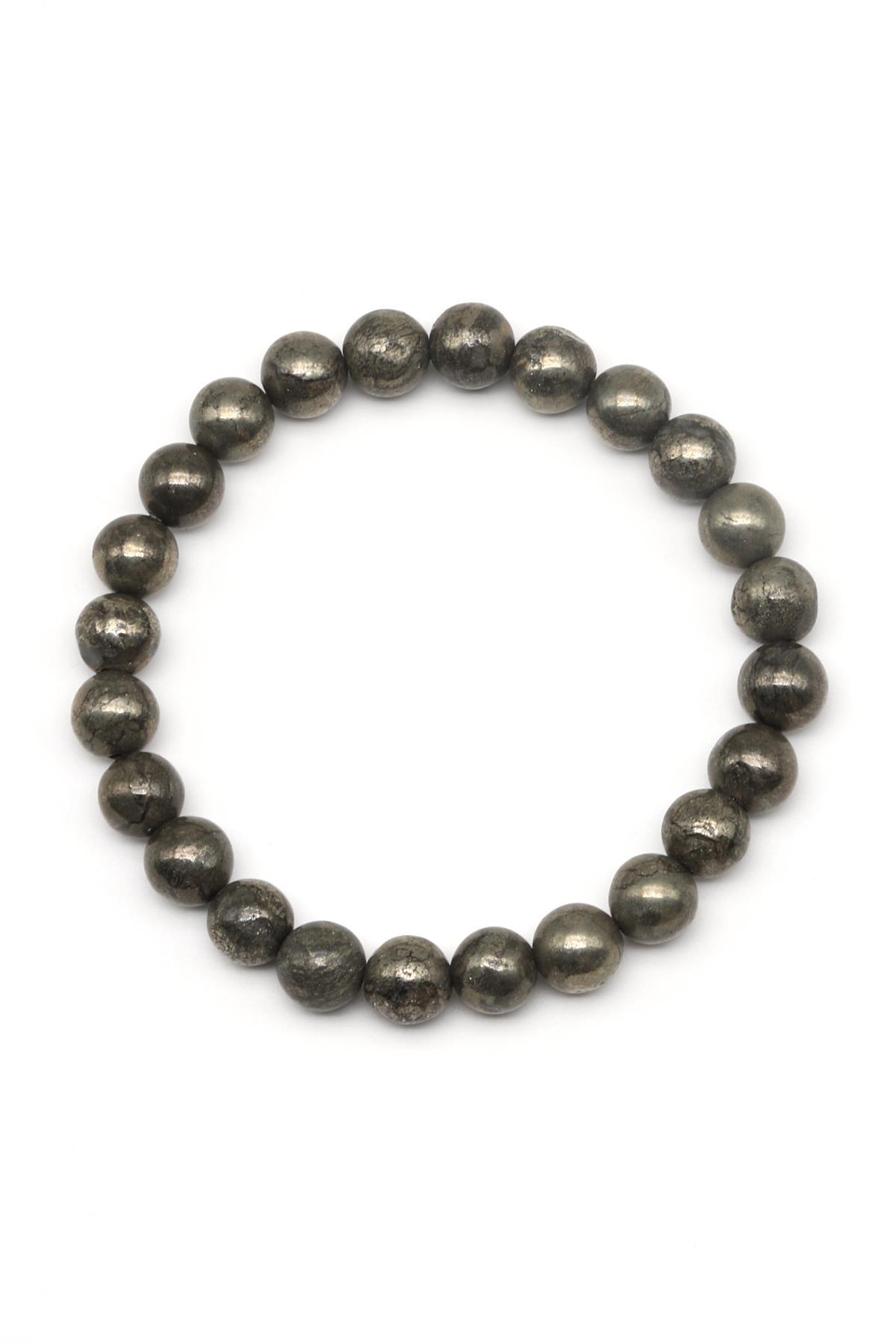 Pirit Doğal Taş Bileklik 8 mm Küre Kesim