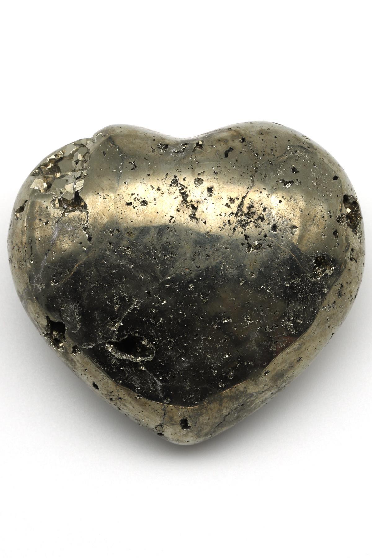 Pirit Doğal Taş Kalp Model Parça