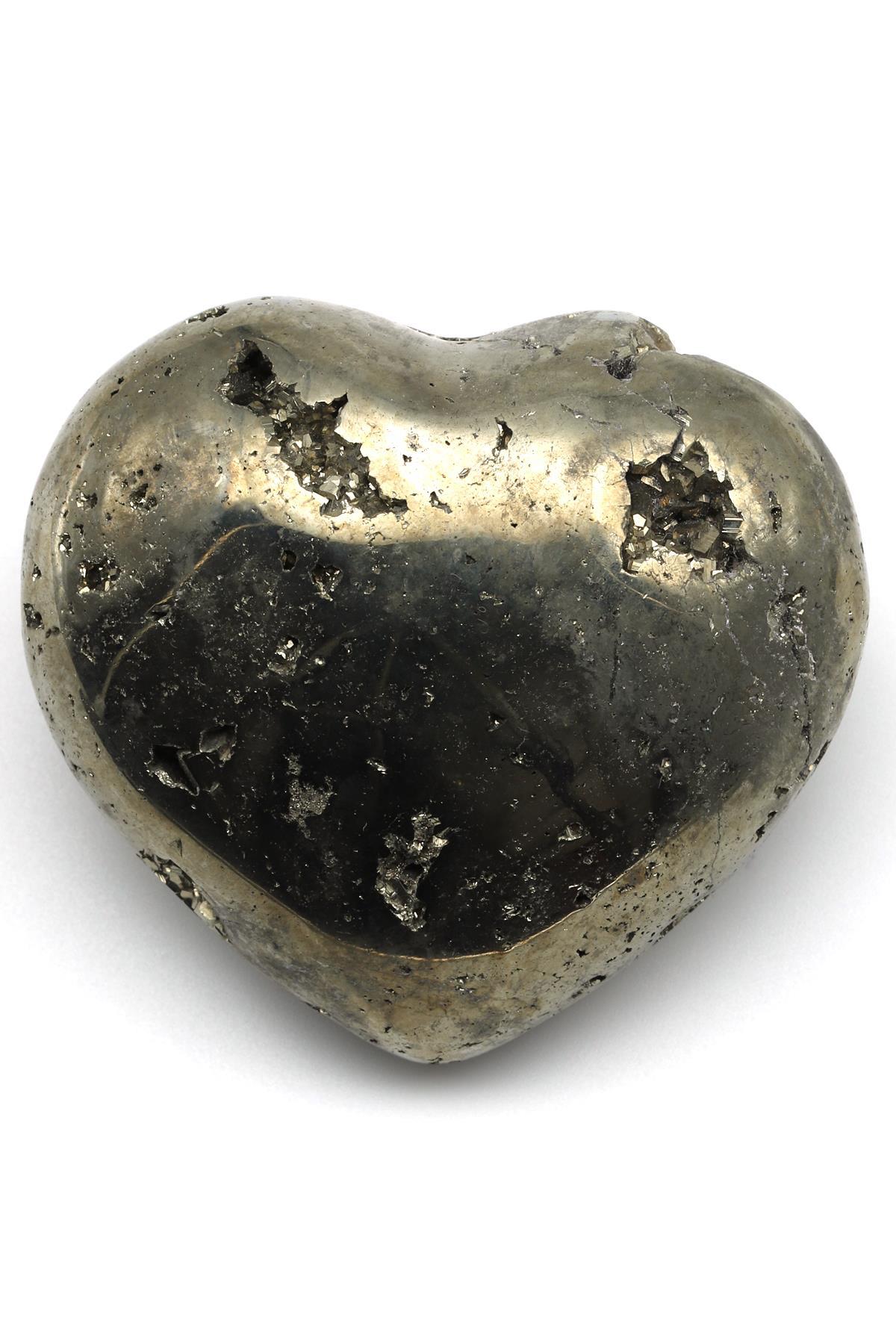 Pirit Doğal Taş Kalp Model Parça