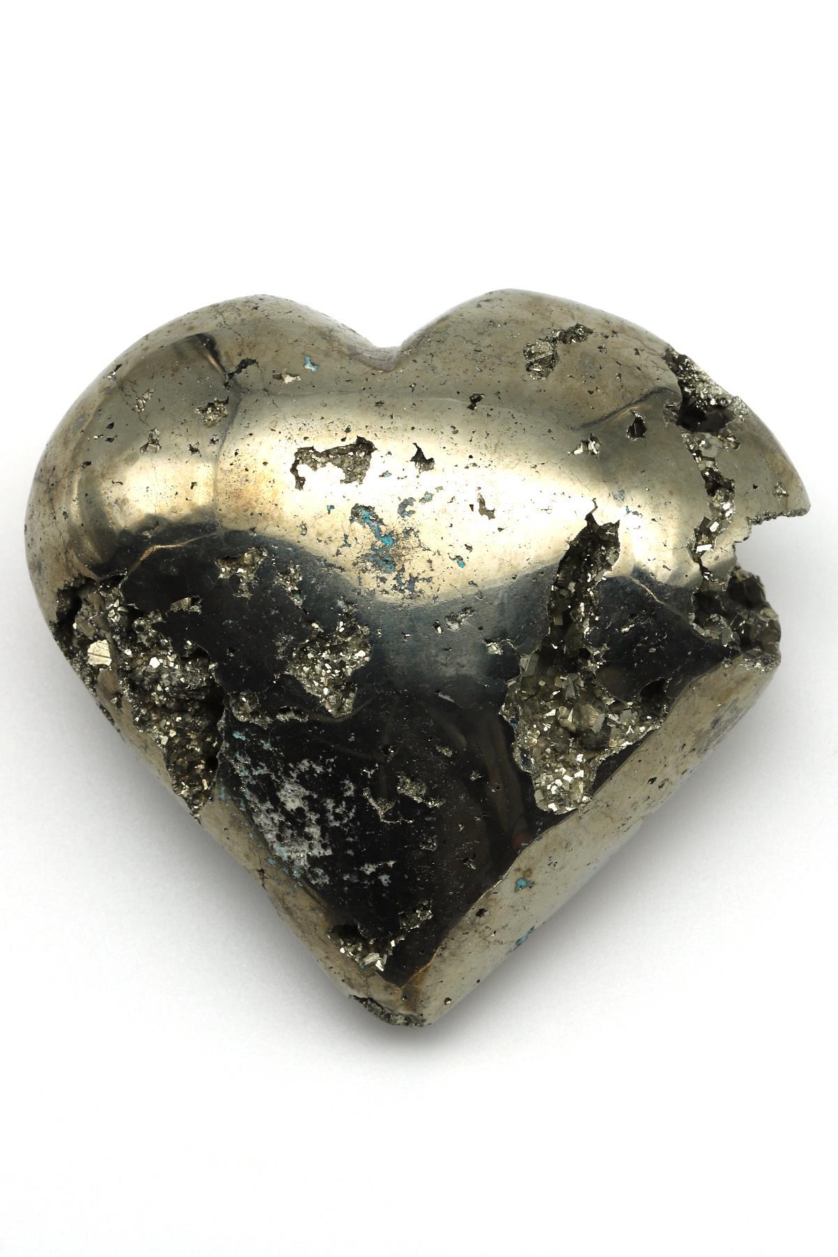 Pirit Doğal Taş Kalp Model Parça