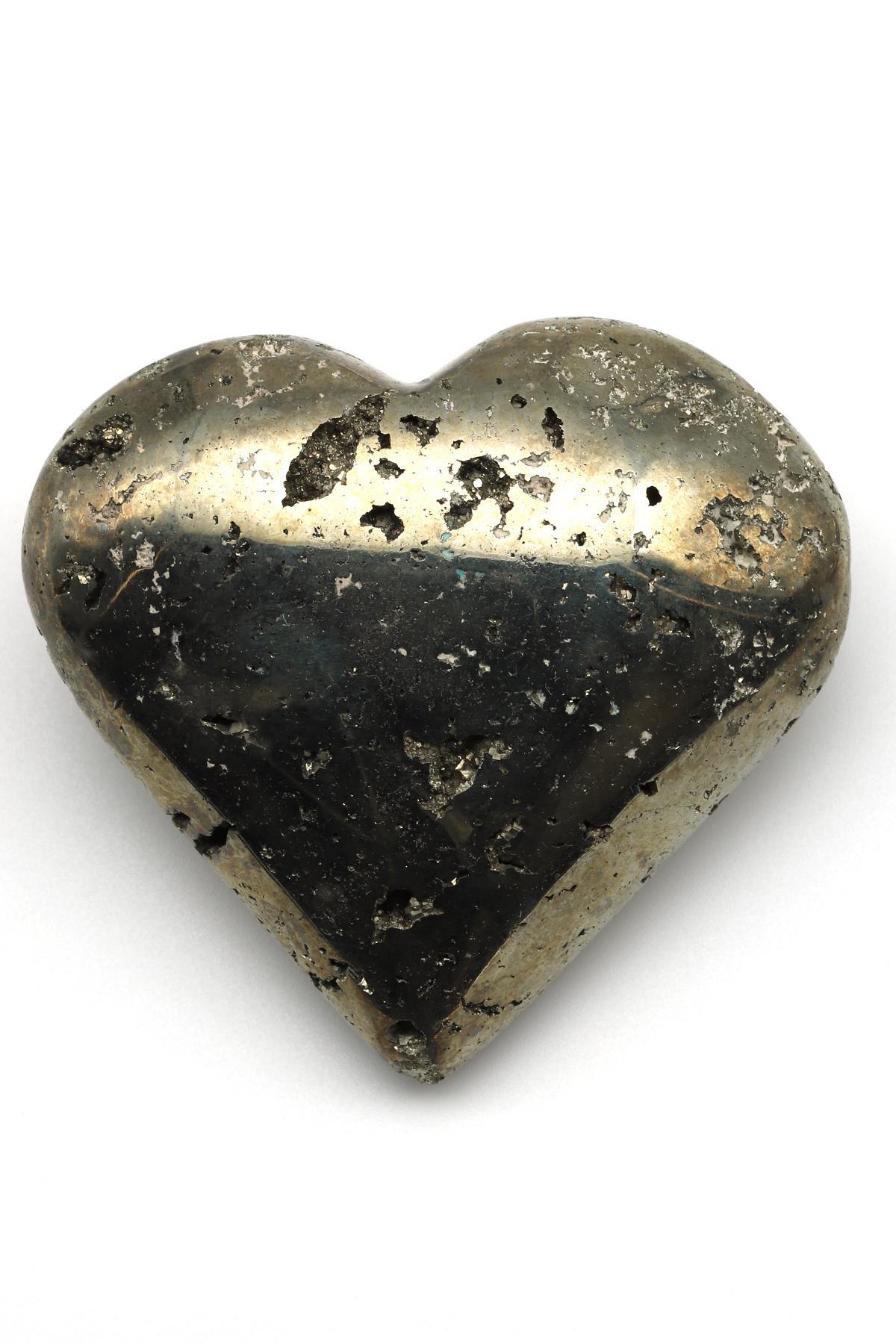 Pirit Doğal Taş Kalp Model Parça