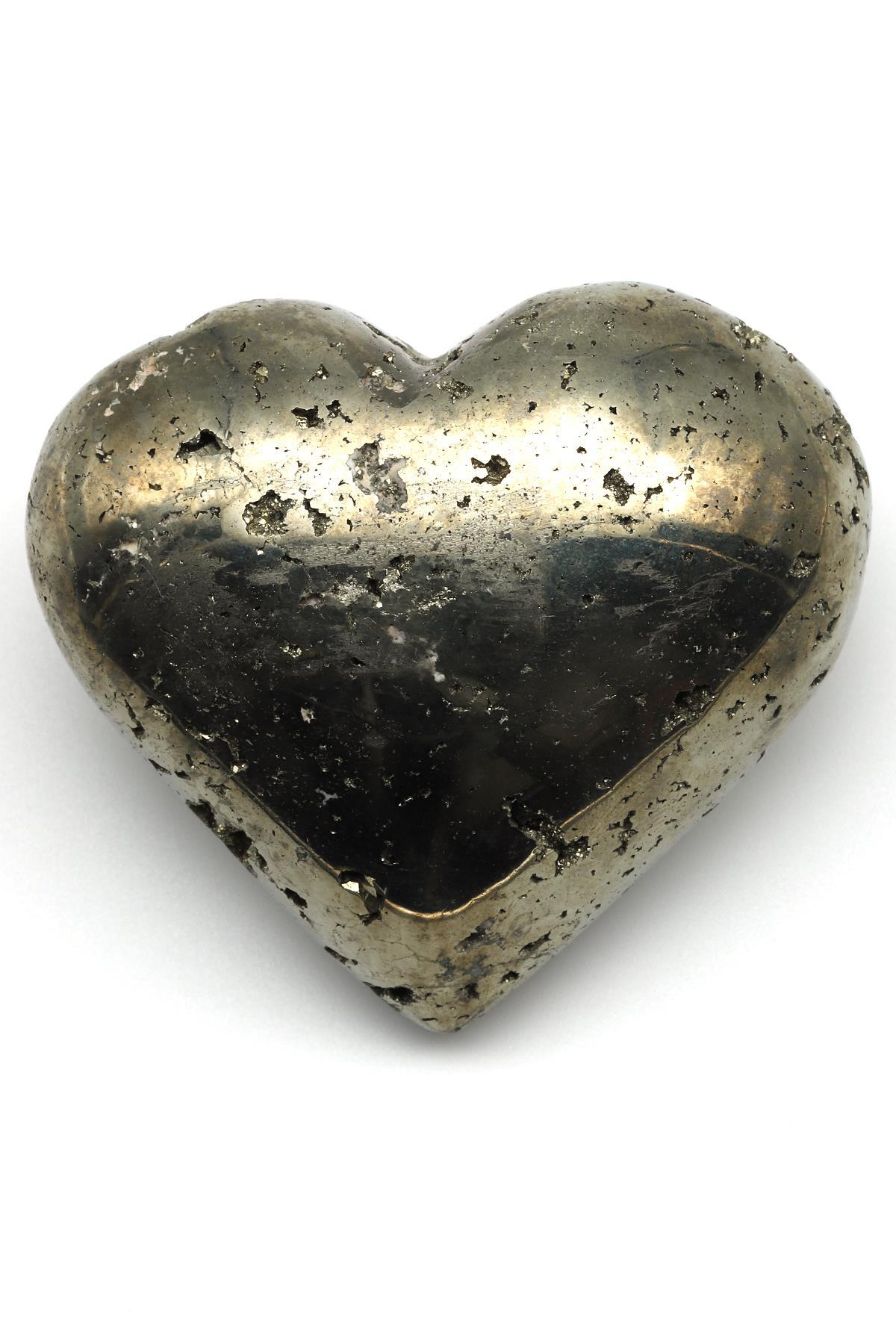 Pirit Doğal Taş Kalp Model Parça