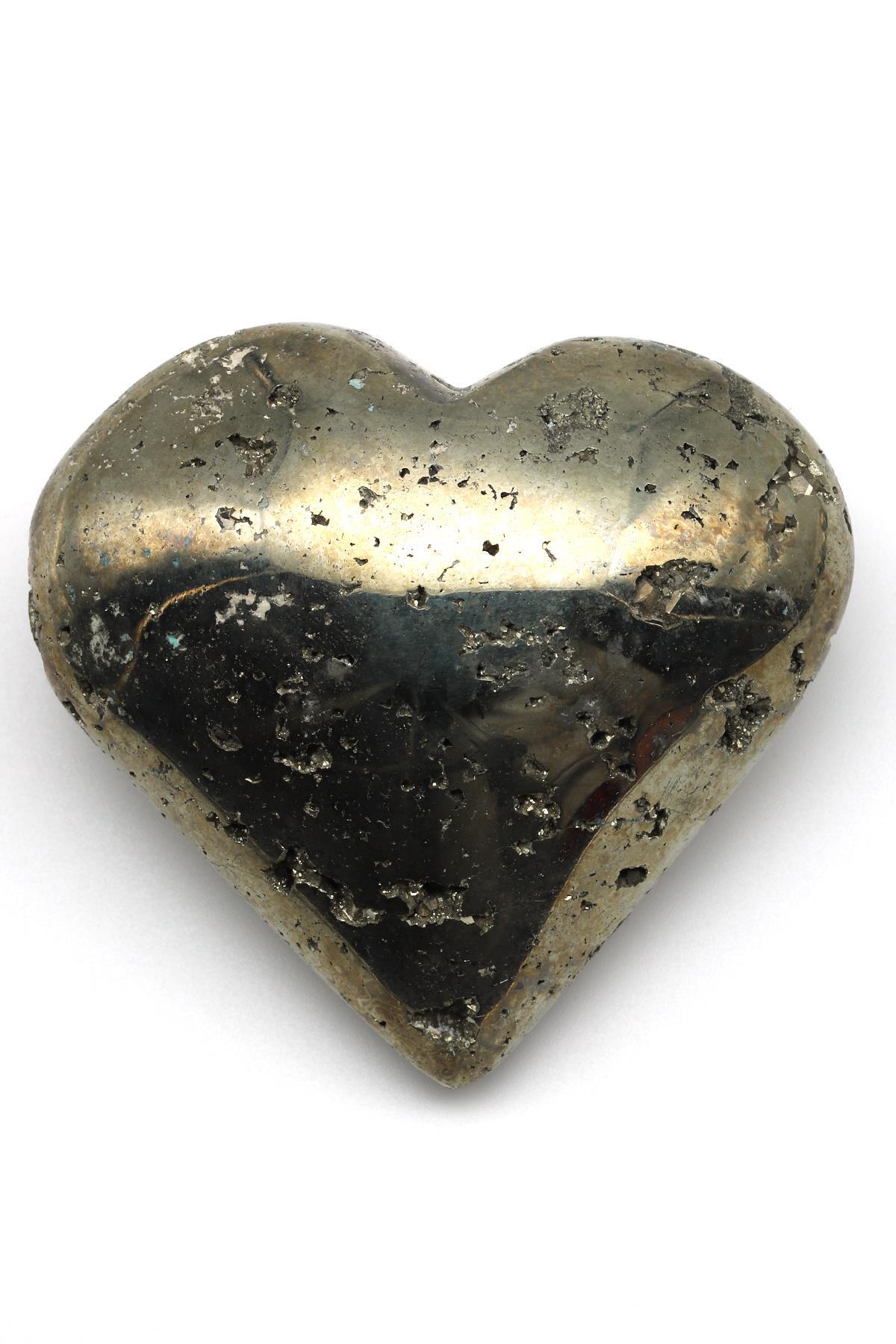 Pirit Doğal Taş Kalp Model Parça