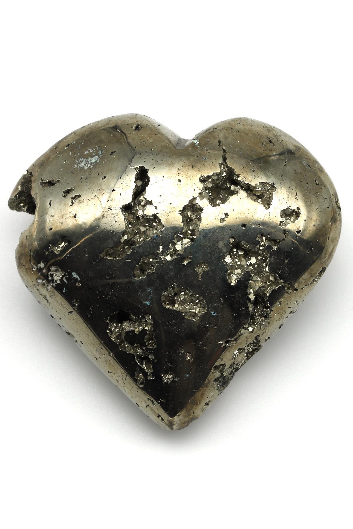 Pirit Doğal Taş Kalp Model Parça