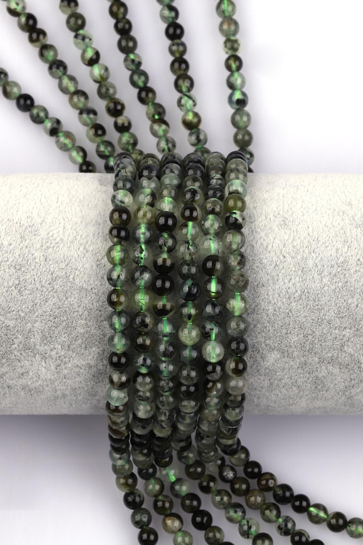 Prehnite Doğal Taş Dizi 4 mm Küre Kesim