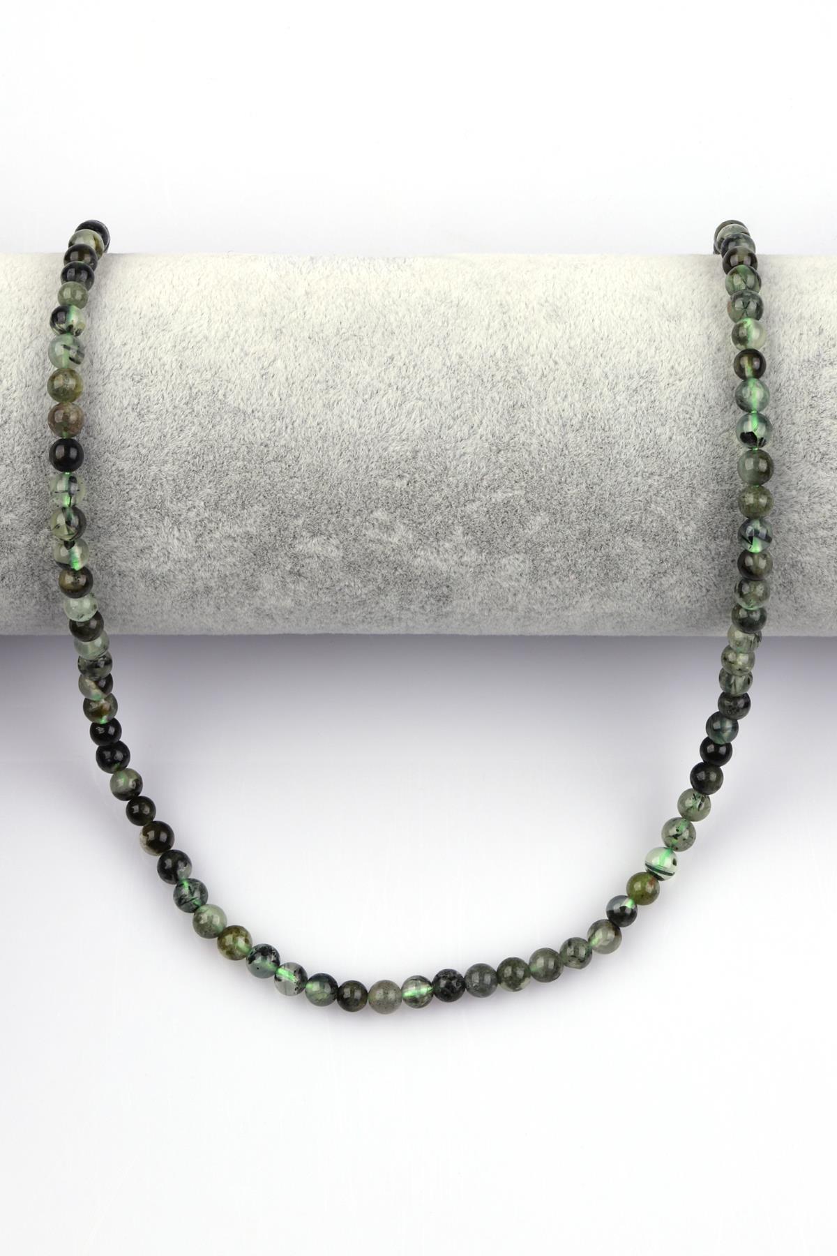 Prehnite Doğal Taş Dizi 4 mm Küre Kesim