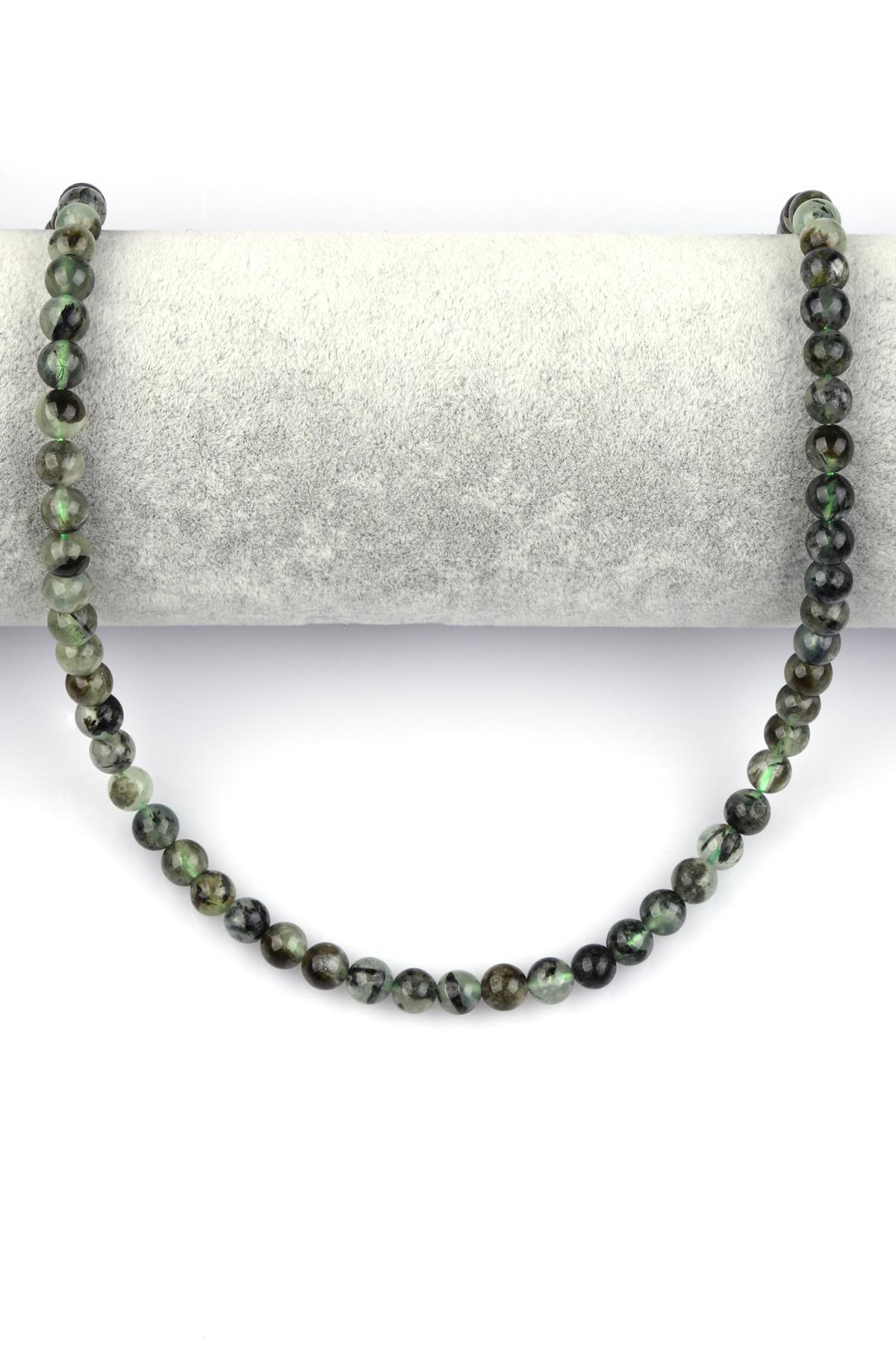 Prehnite Doğal Taş Dizi 6 mm Küre Kesim