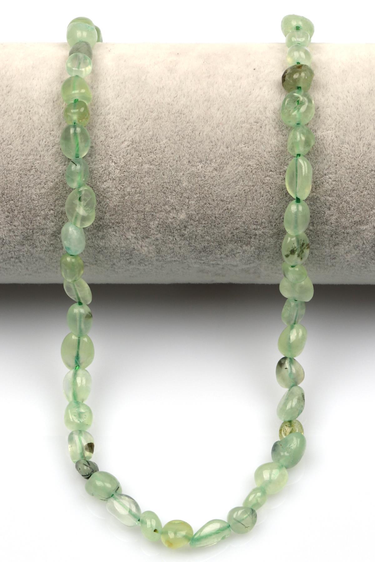 Prehnite Doğal Taş Dizi 6 x 8 mm Mercimek Kesim