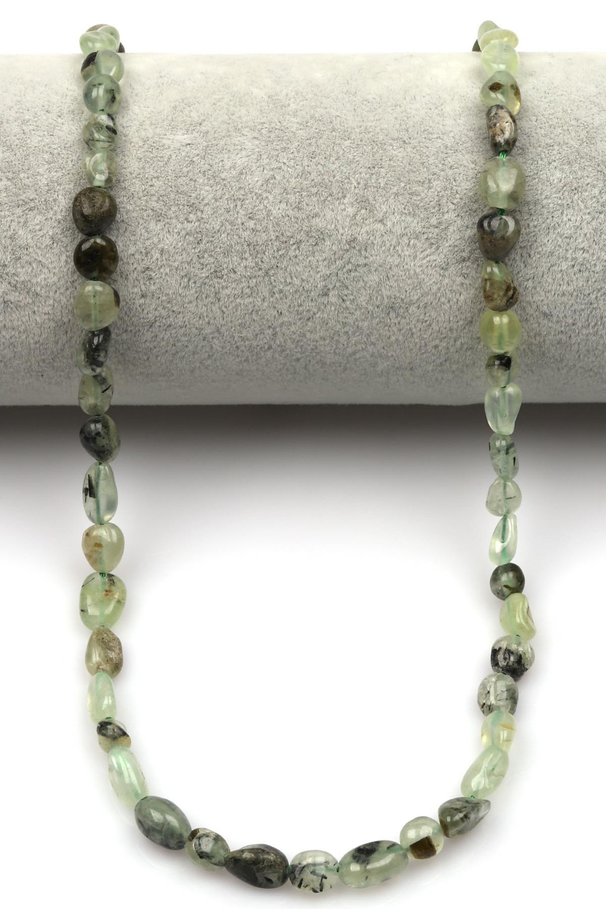 Prehnite Doğal Taş Dizi 6 x 8 mm Mercimek Kesim