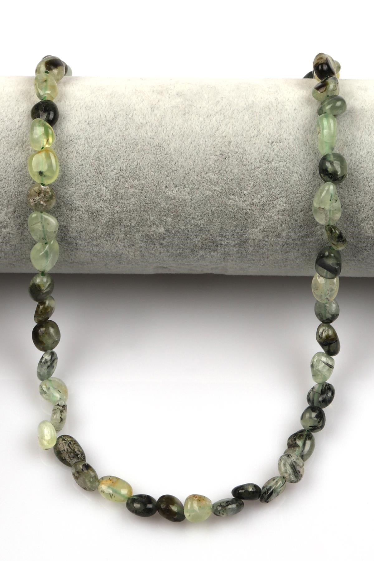 Prehnite Doğal Taş Dizi 7 x 9 mm Mercimek Kesim
