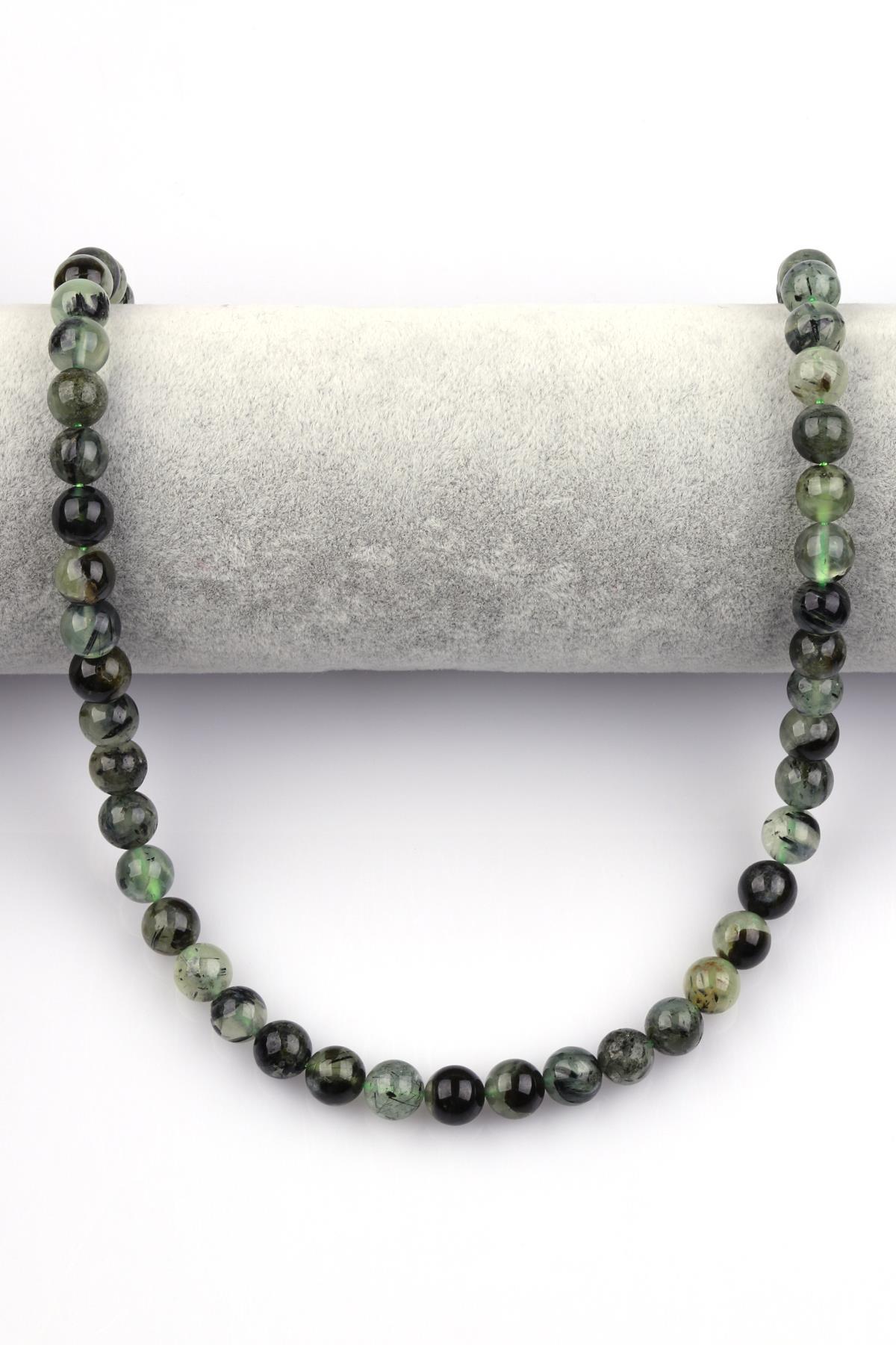 Prehnite Doğal Taş Dizi 8 mm Küre Kesim