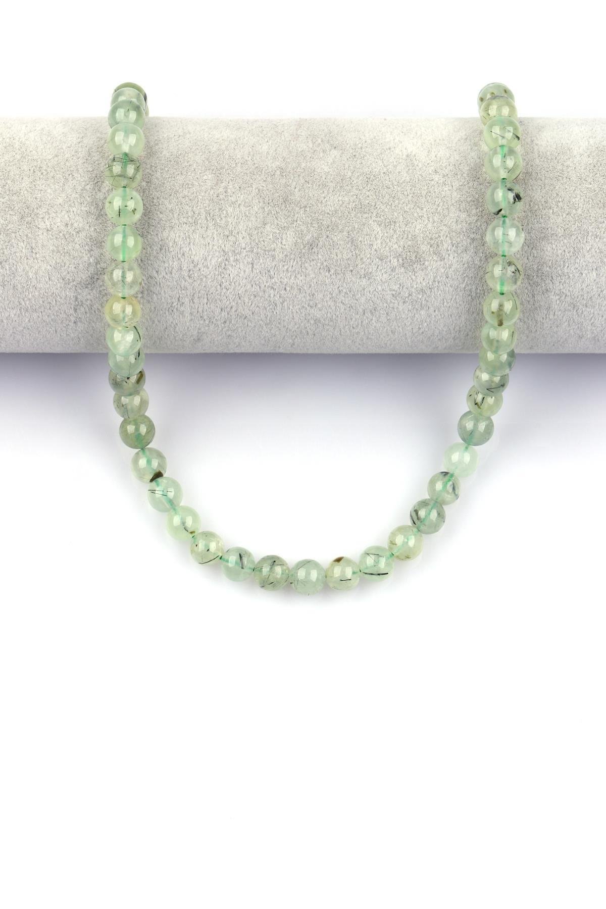 Prehnite Doğal Taş Dizi 8 mm Küre Kesim