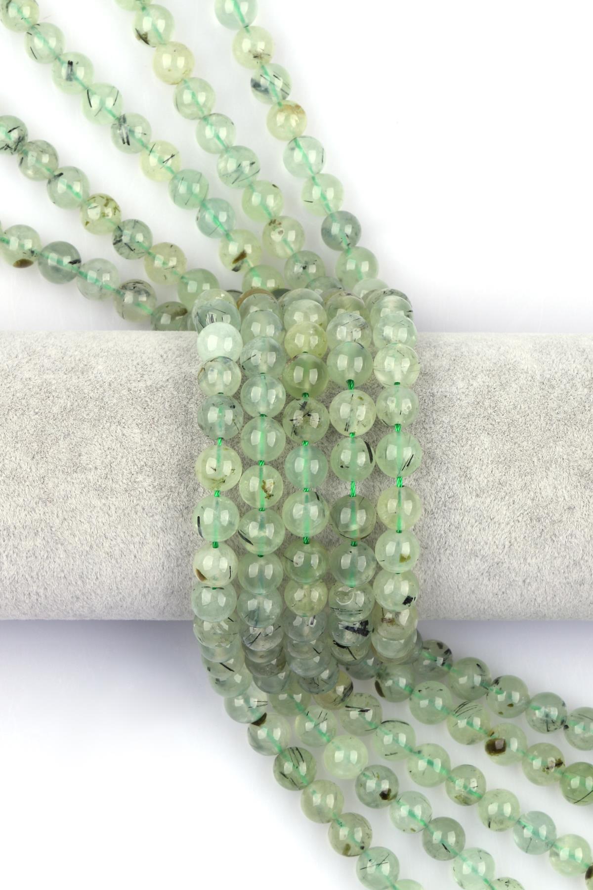 Prehnite Doğal Taş Dizi 8 mm Küre Kesim