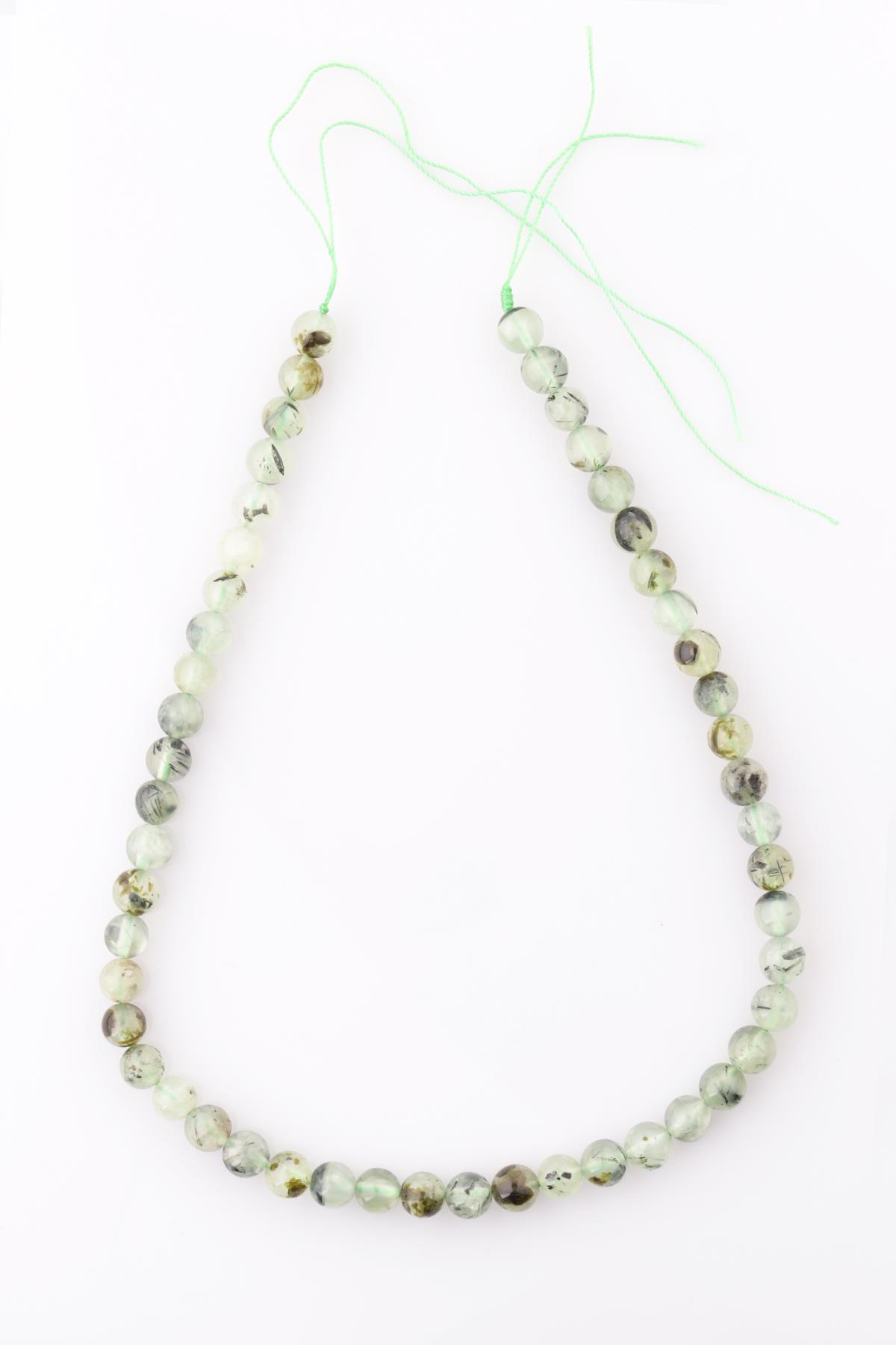 Prehnite Doğal Taş Dizi 8 mm Küre Kesim