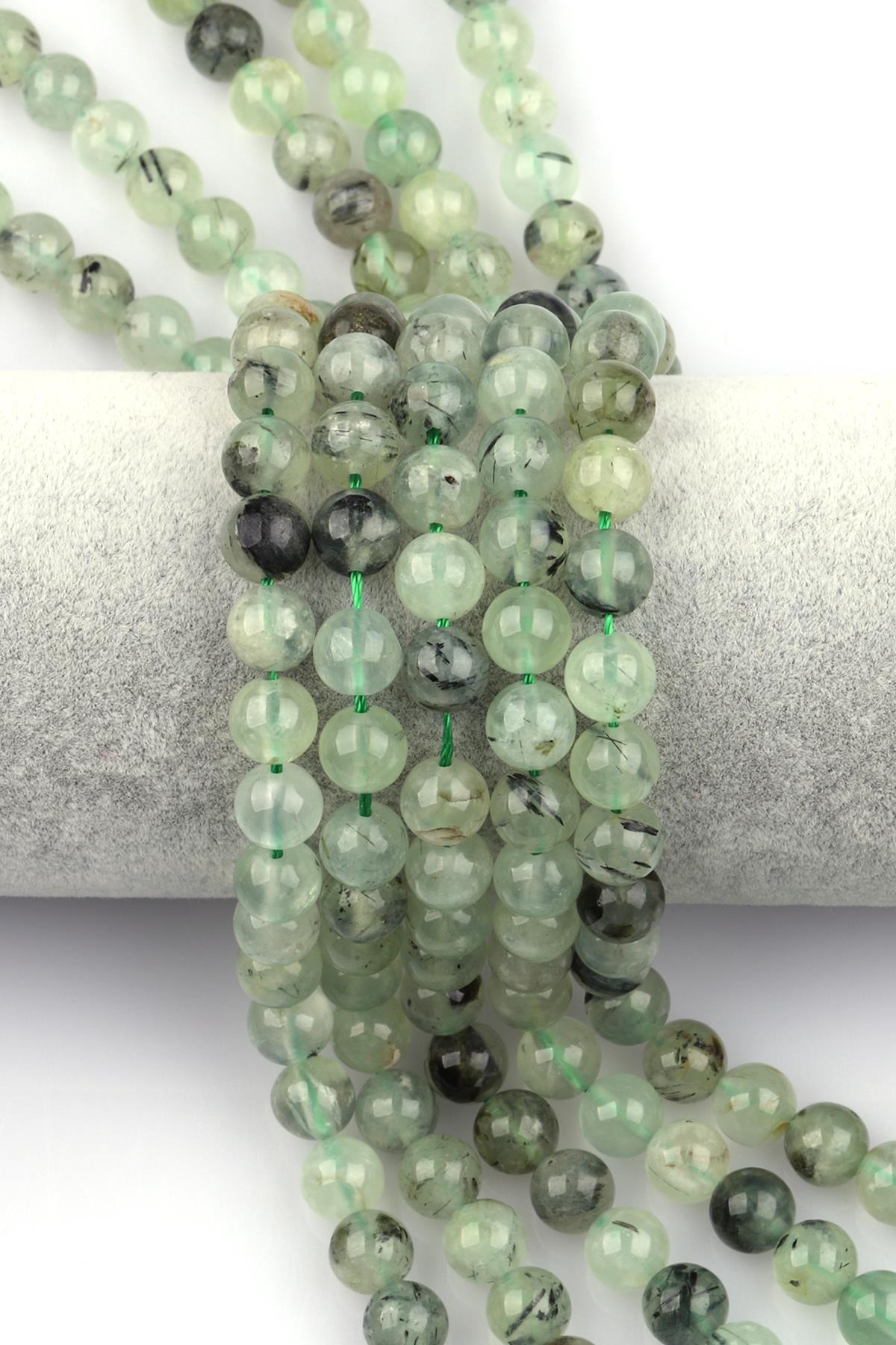 Prehnite Doğal Taş Dizi 8 mm Küre Kesim